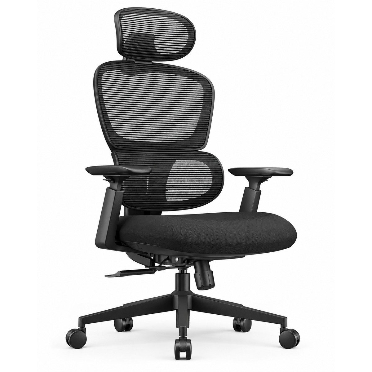 ProtoArc Bürostuhl EC300 Ergonomischer Bürostuhl, Sitztiefenverstellung, mit Walflossen-Kopfstütze Lumbalstütze & Flextex® Netzstoff B