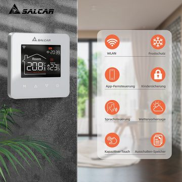 Salcar Heizkörperthermostat Thermostat Heizung LCD Touchscreen für Elektrische Raumthermostat, Digital Tuya Programmierbare Thermostate