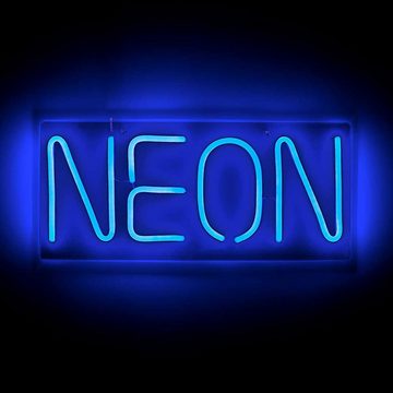 etc-shop LED Dekolicht, LED-Leuchtmittel fest verbaut, Blau, Neonschild LED Wand Neon Sign Schriftzug Gaming Zimmer