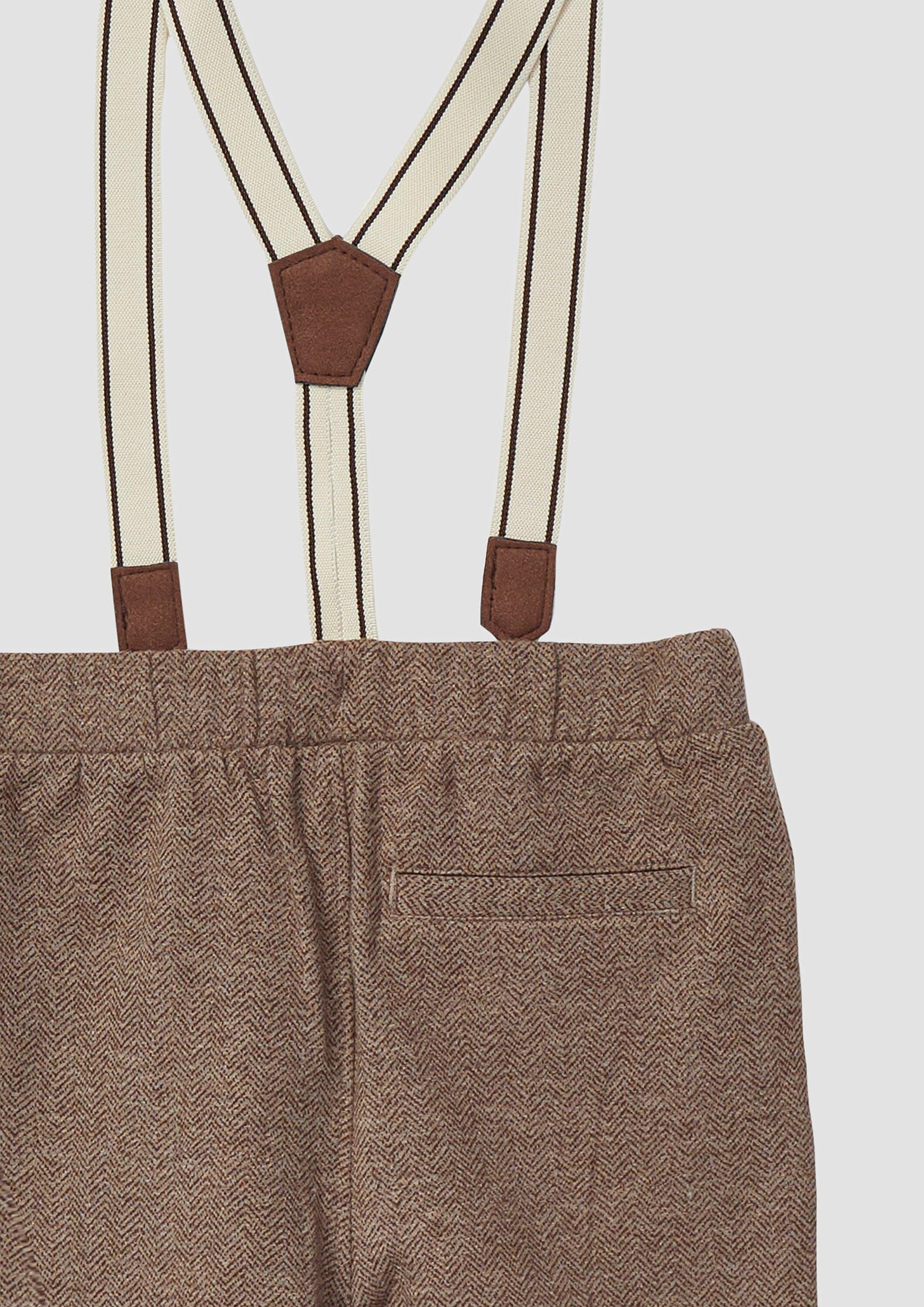 s.Oliver Chinos Leggings Festive Hose mit Herringbone-Muster und Hosenträgern – Bild 4 von 4