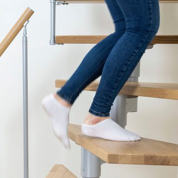 Dolle Mittelholmtreppe Dublin, für Geschosshöhen bis 292 cm, Stufen offen, Eiche/Metall