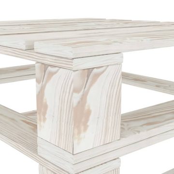 vidaXL Gartentisch Outdoor-Tisch Paletten Holz Weiß (1-St)