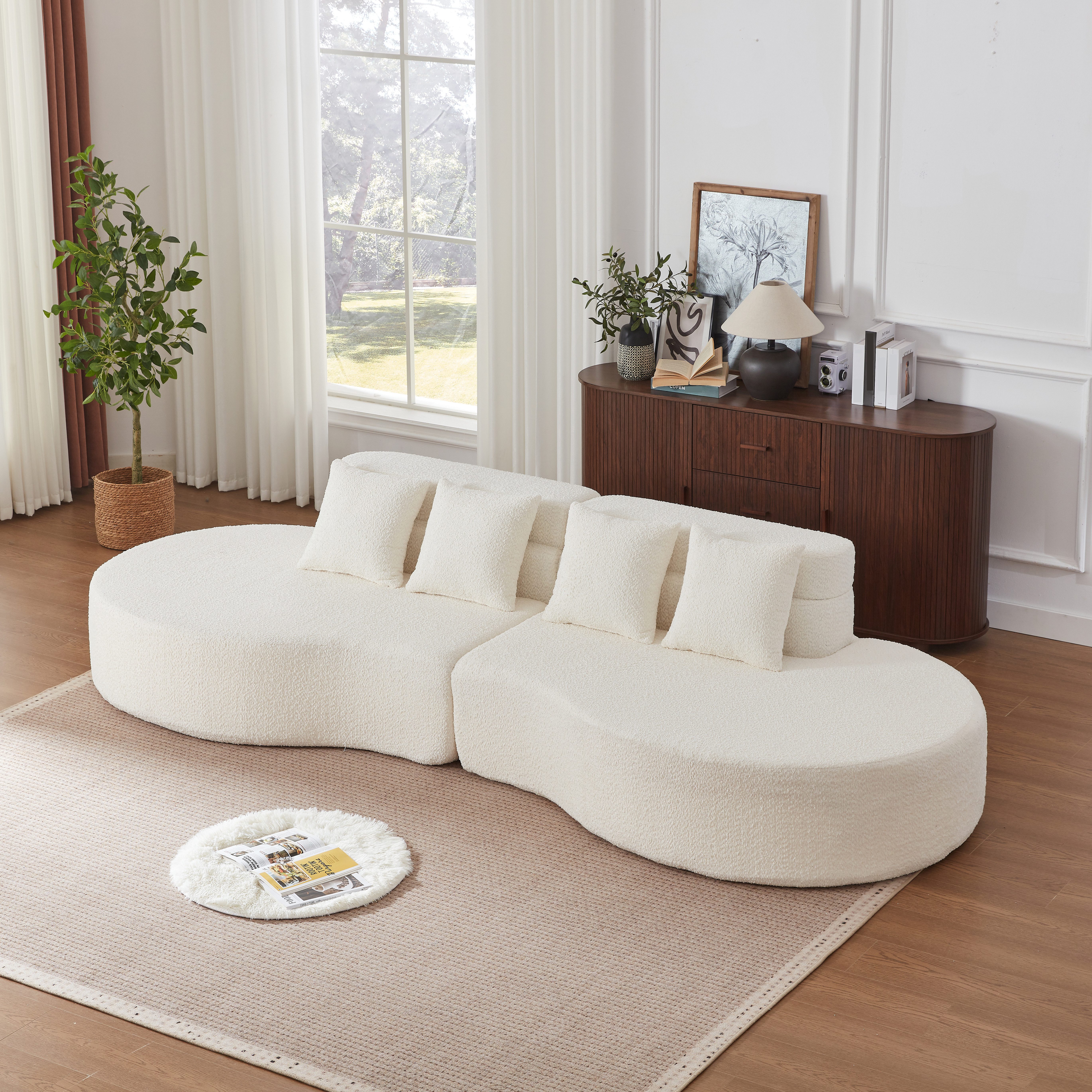 MODFU Loungesofa Schaumsofa, Abnehmbarer, waschbarer Teddyfleece-Bezug 1 Teile