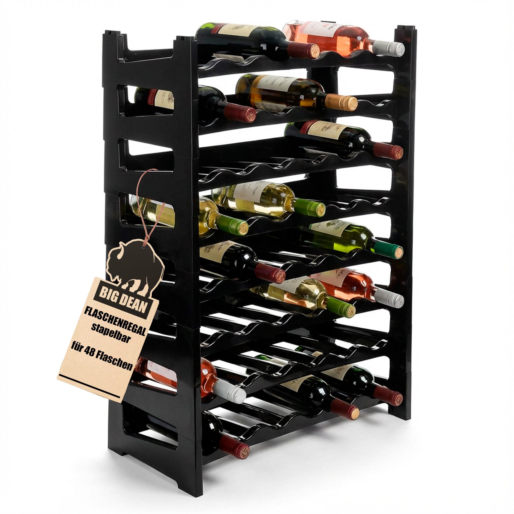 BigDean Flaschenregal BigDean Flaschenregal stapelbar für 48 Flaschen We, S günstig online kaufen