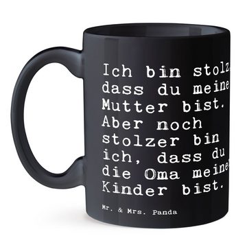 Mr. & Mrs. Panda Tasse Ich bin stolz, dass... - Schwarz - Geschenk, Kaffeebecher, Weisheiten, Keramik Schwarz