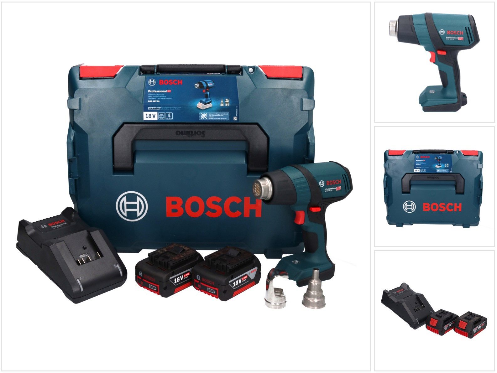 Bosch Professional Heißluftgebläse GHG 18V-50 Professional Akku Heissluftgebläse 18 V 300° C / 500° C +