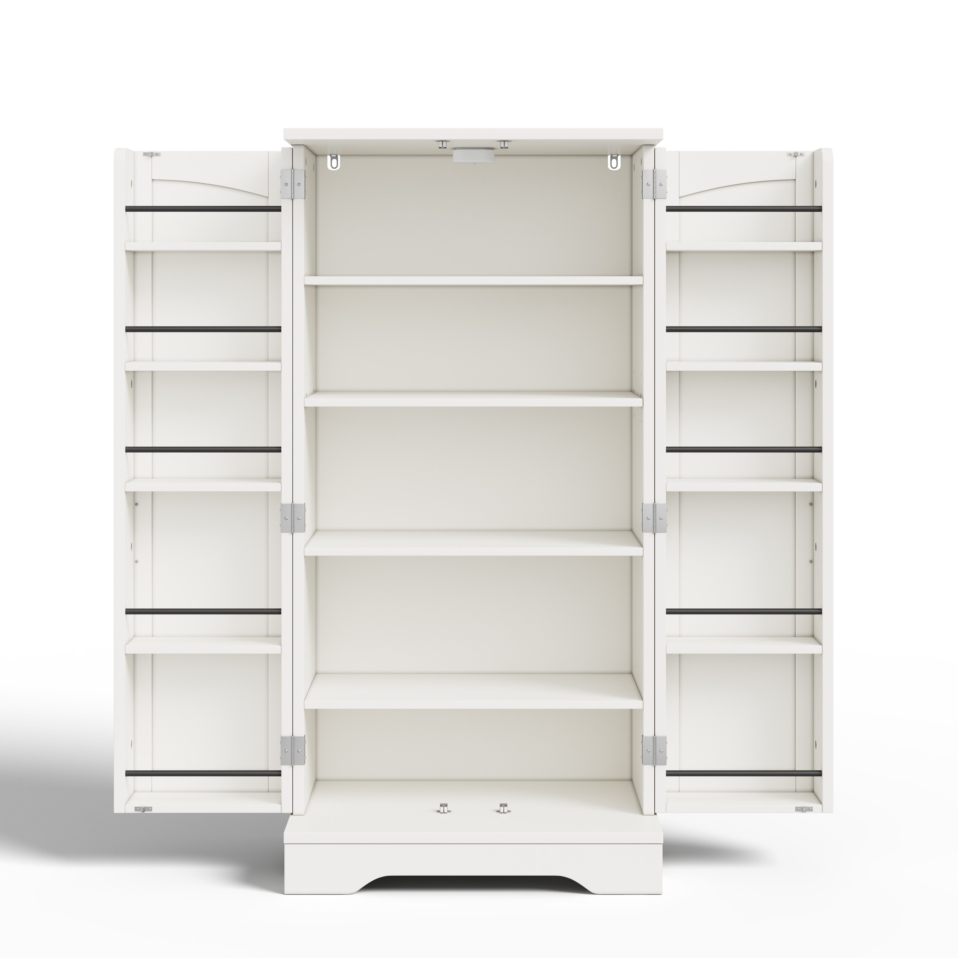 Flieks Mehrzweckschrank Hochschrank mit LED-Sensorlicht und verstellbaren Regalböden (H120xB60xT40 cm, 1-St) Küchenschrank Buffetschrank mit Türablagen Holzschrank weiß