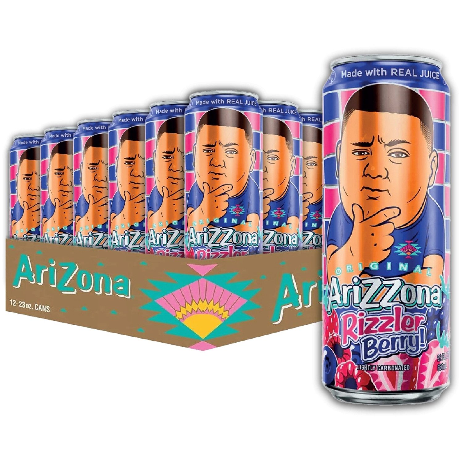 AriZona Softgetränk Rizzler Berry, 24 x 650 ml, mit DPG Pfand