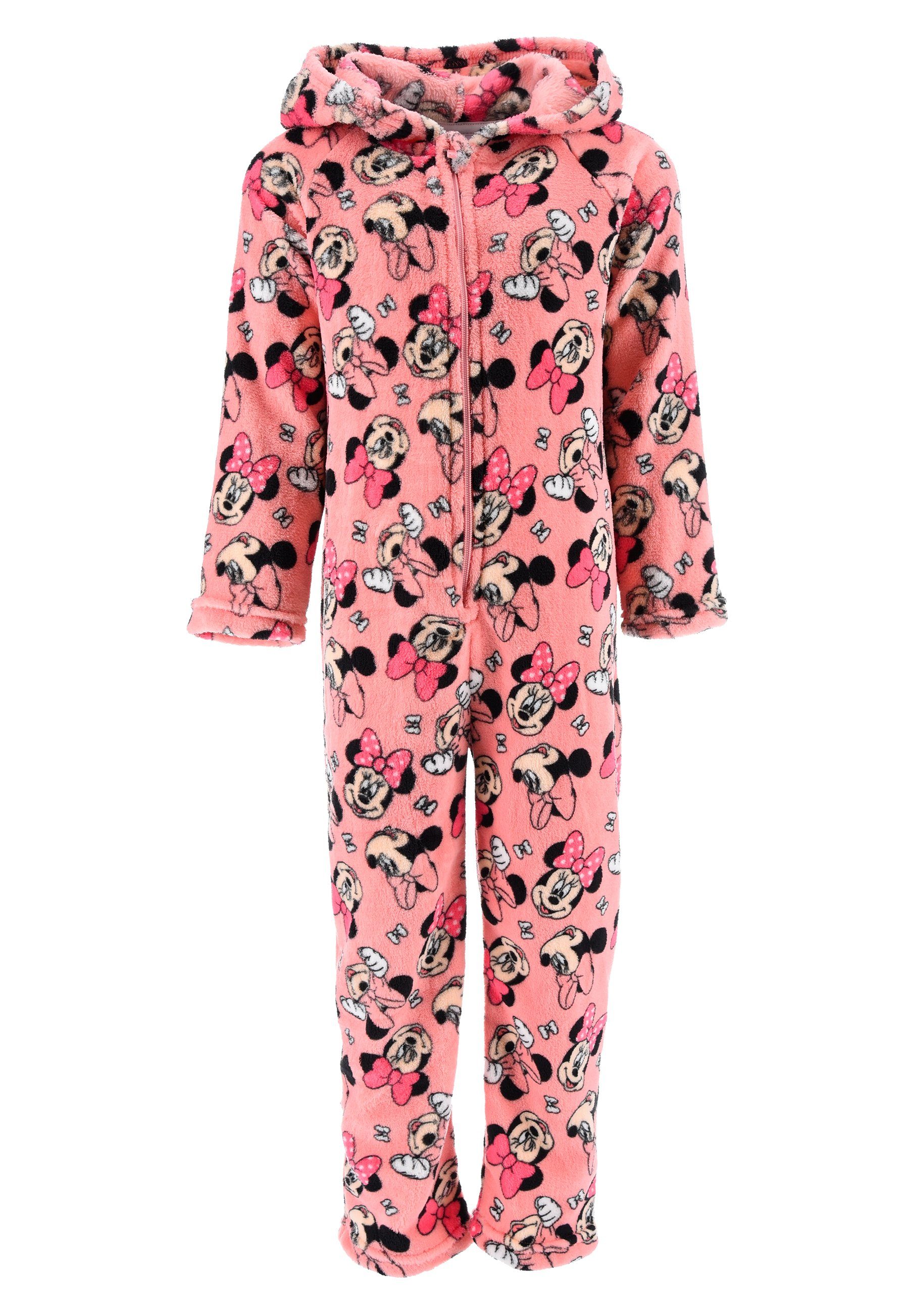 langarm Disney Minnie Mouse Pyjama Schlaf Overall Rosa Schlafanzug Schlafanzug