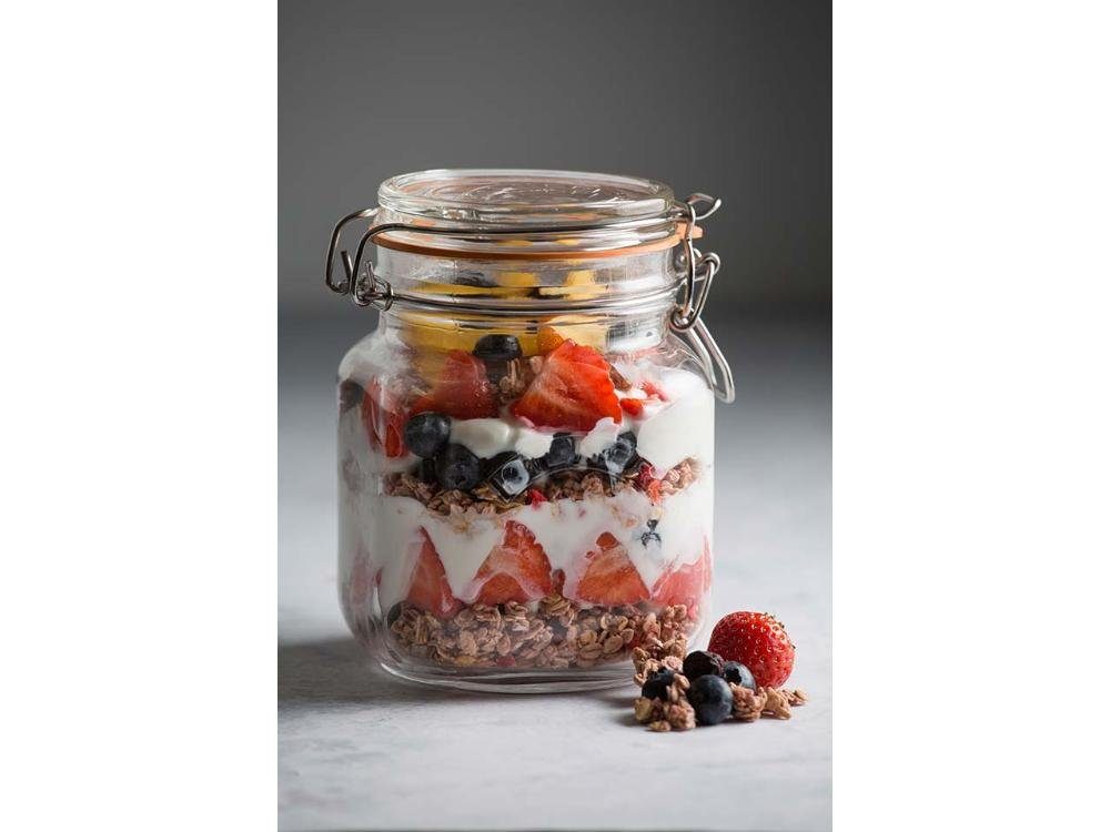 KILNER Vorratsdose KILNER Vorratsglas 'Quadratisch' mit Bügelverschlu, Glas, Edelstahl