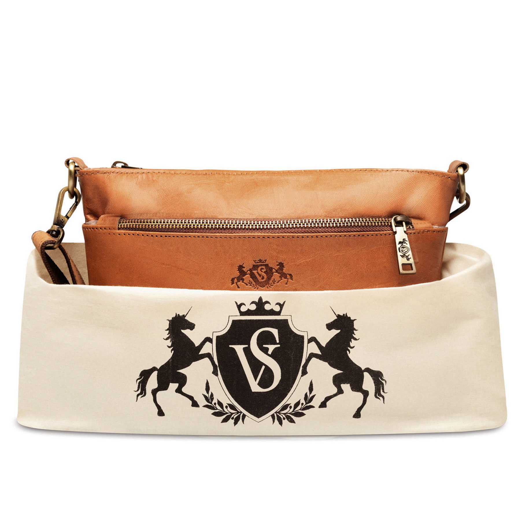 SID & VAIN Umhängetasche SAGE Umhängetasche Cross-Body Bag echt Leder, Ledertasche Schultertasche Damen Crossbody braun