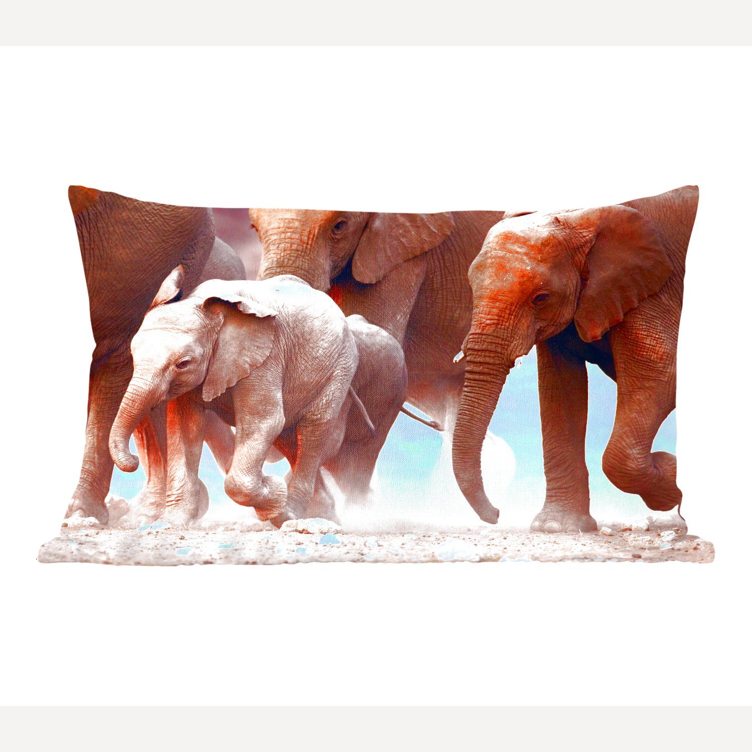 MuchoWow Dekokissen Elefant - Stoff, mit Schlafzimmer Füllung, Dekoration, Dekokissen - Wohzimmer Zierkissen, Tiere