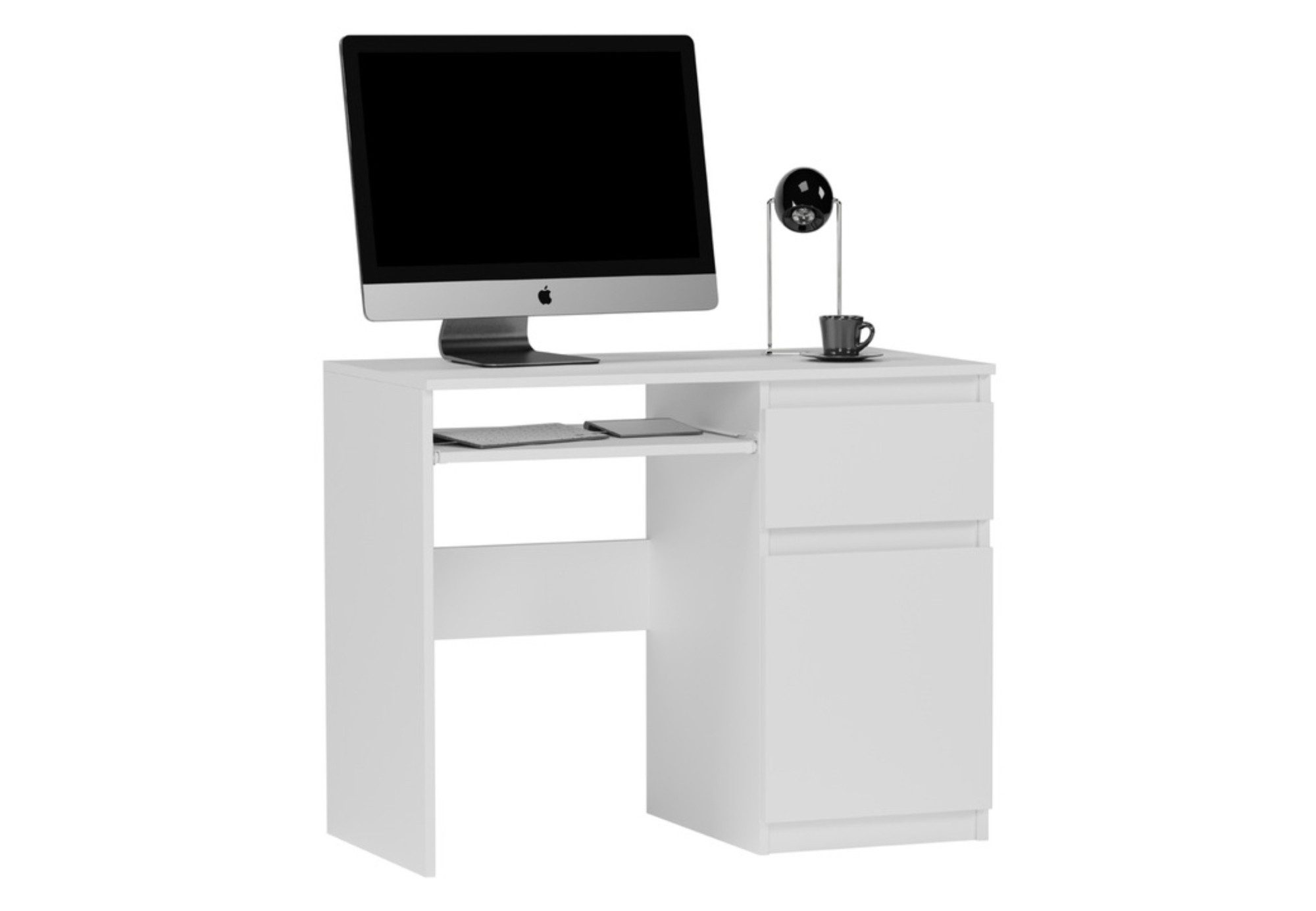 Schreibtisch Kleiner mit 1 Schublade, 1 Tür und Tastaturablage