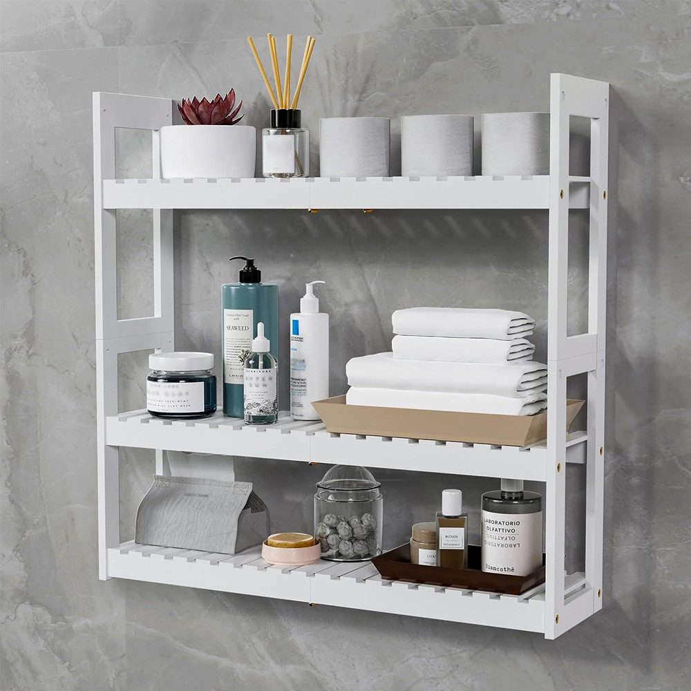 NUODWELL Badregal Badezimmer Regal Badmöbel Bambus günstig online kaufen