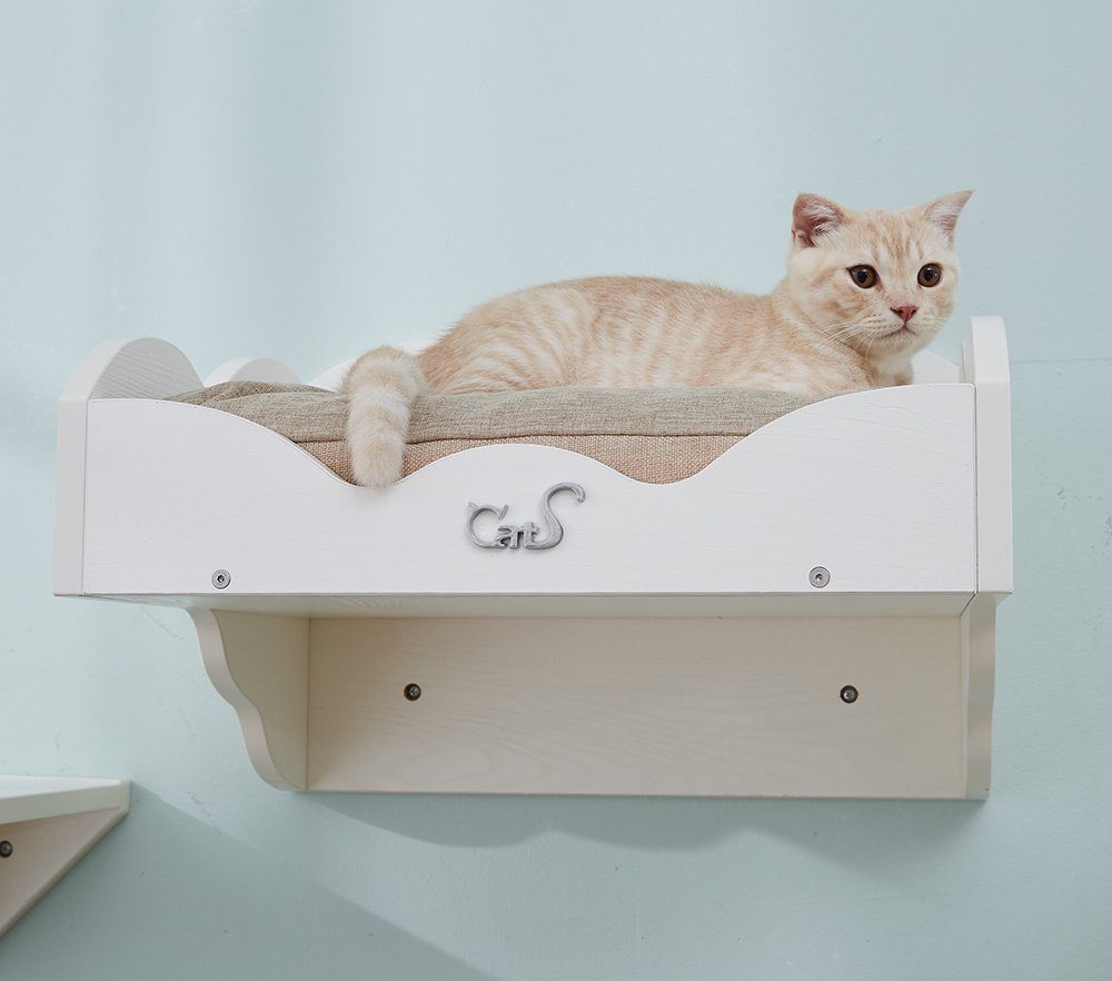 CatS Design Katzen-Wandregal CatS Design "Wandpark" Katzen Wandbett F3, hochwertig solider holz Designmöbel-Extreme starke Konstruktion