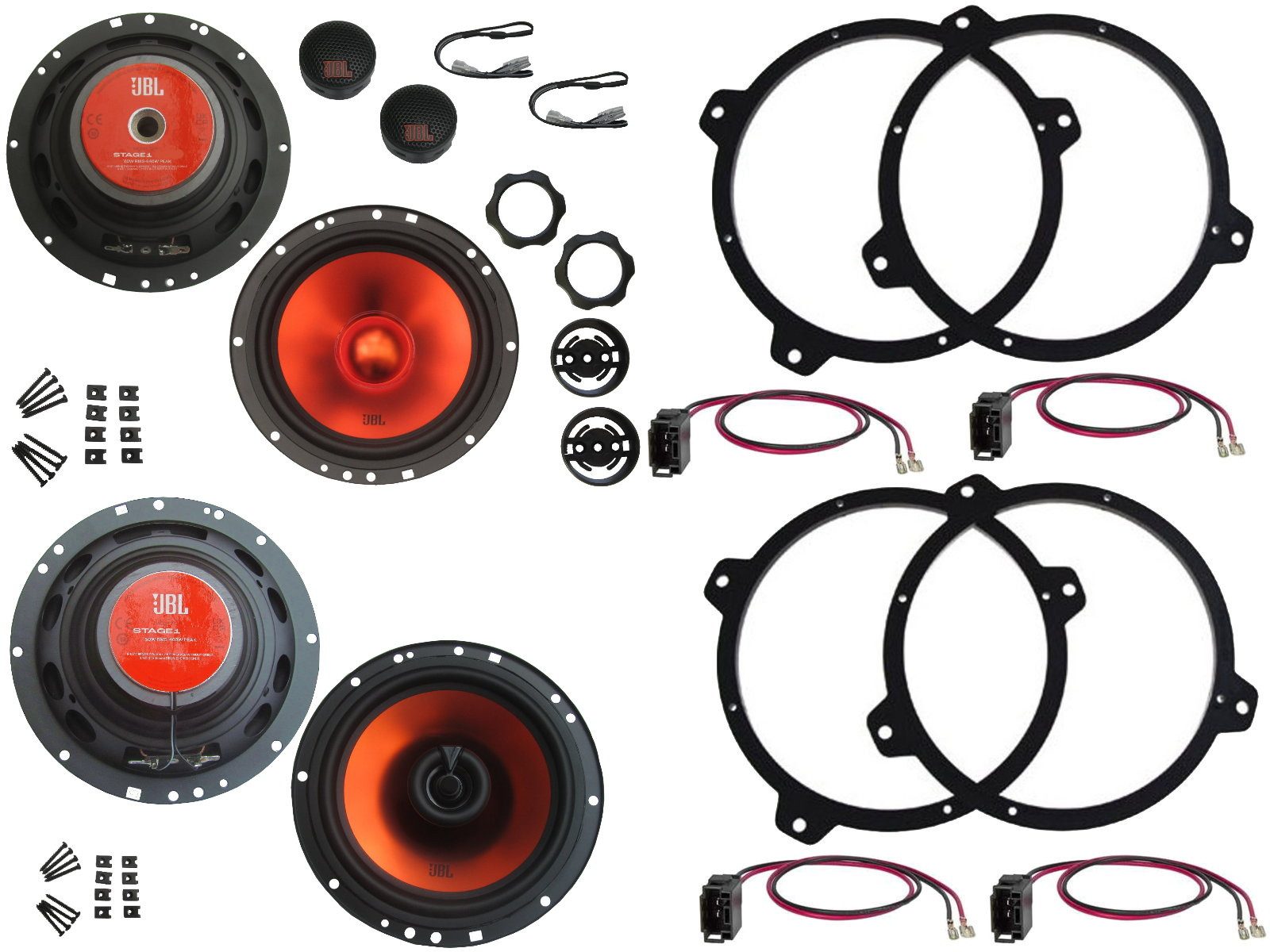 DSX JBL Audio Boxen Set für BMW 3er E46 Limousine Frontlautsprecher Heck Auto-Lautsprecher (130 W)