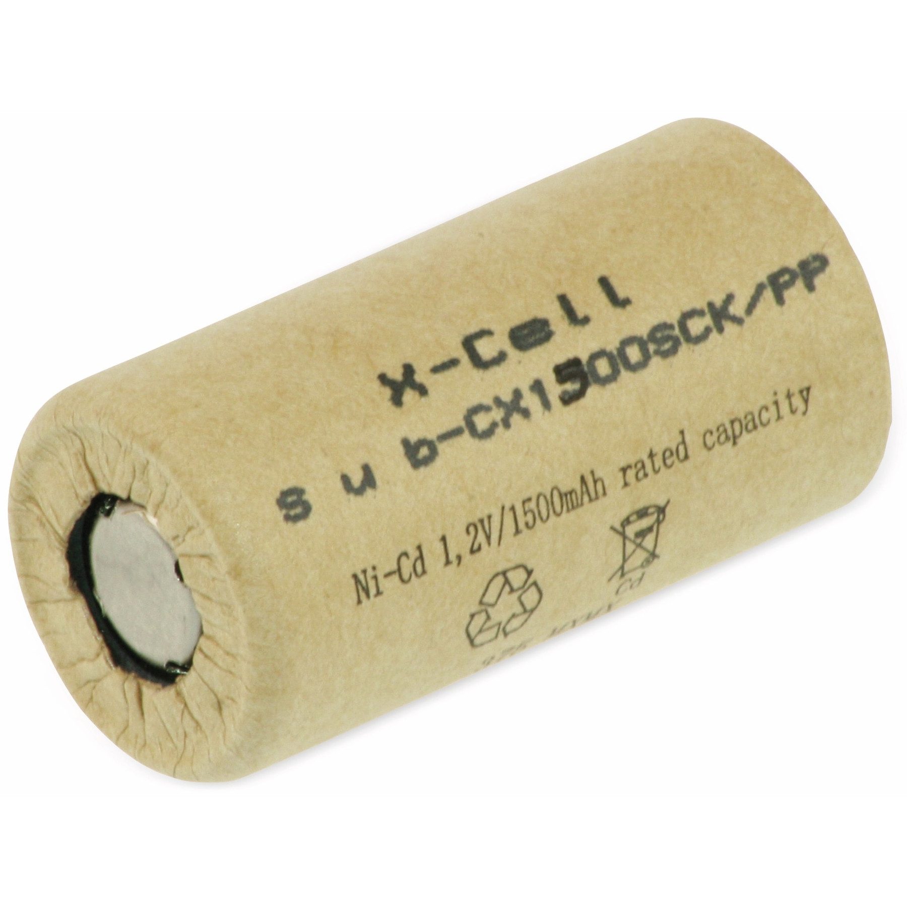 XCell XCELL Sub-C-Zelle, Ni-Cd, Pappmantel, 1,2V/1500mAh, 43x23mm Akku