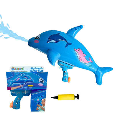 alldoro Wasserpistole 60127, aufblasbare Wasserspritzpistole Delfin, kindgerechtes Design