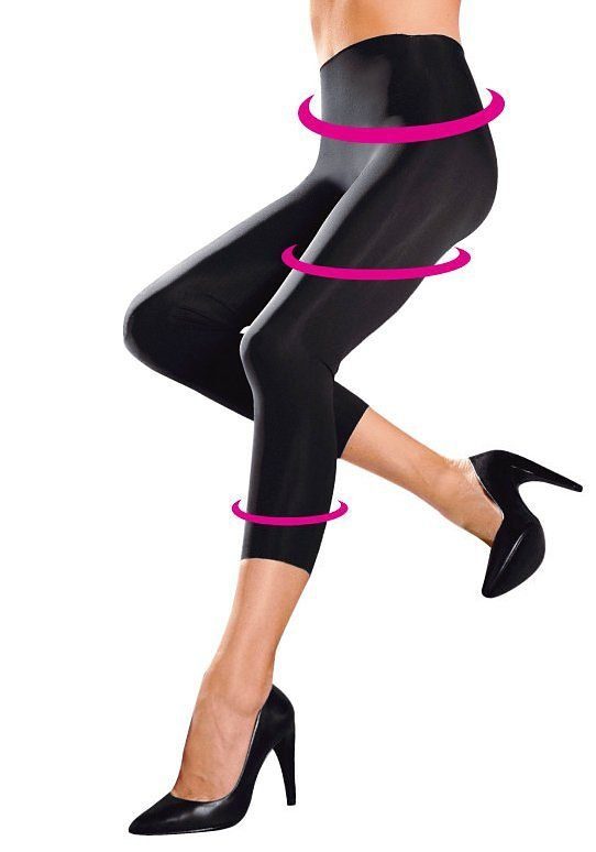 LASCANA Caprileggings Blickdicht, glatter Stoff (Packung, 1-tlg., bis Gr. 52/54) aus leicht glänzender Qualität, Loungewear