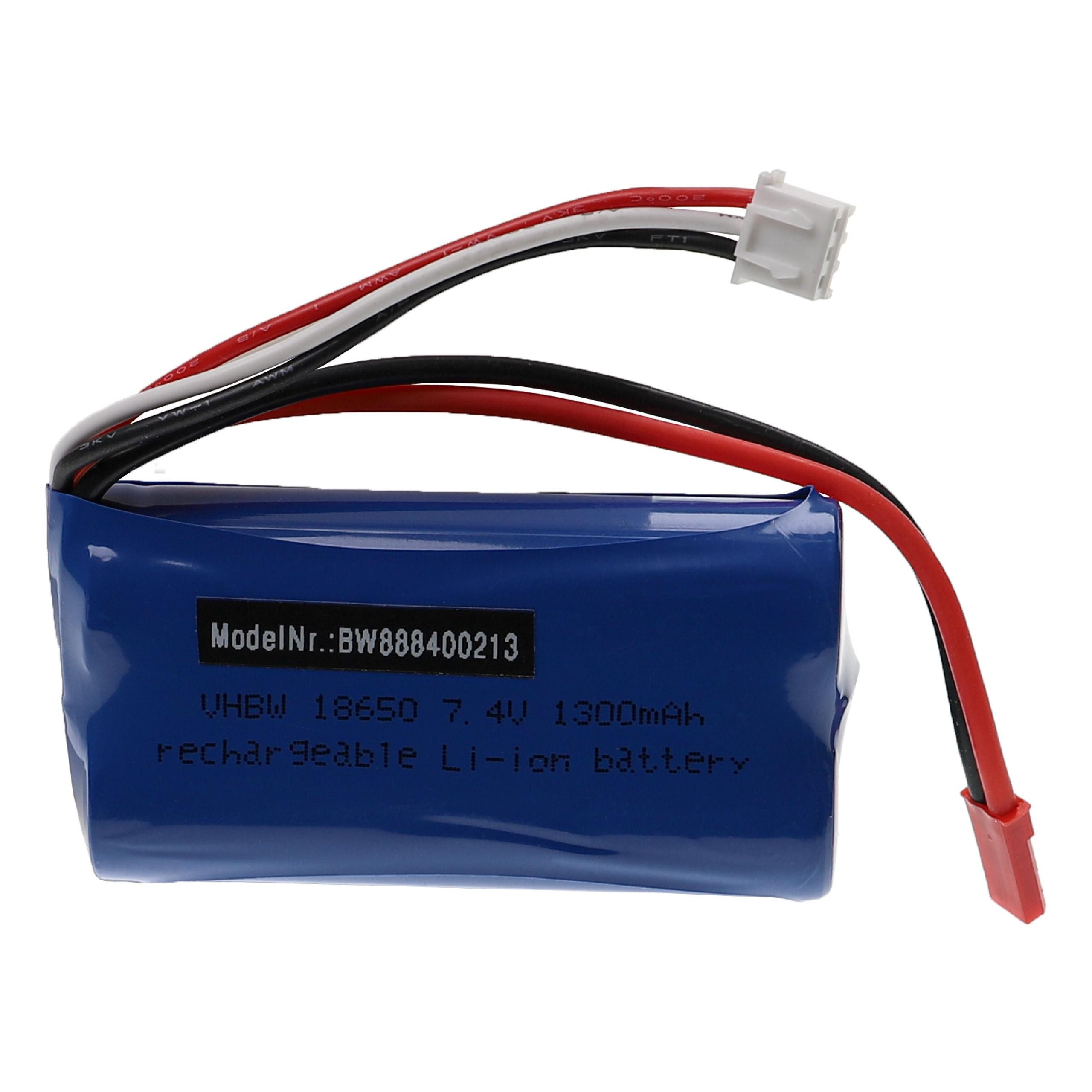 vhbw Akku passend für Huanqi 956, 955, 848B, 957 Fernbedienung / Akku Akku 1300 mAh (7,4 V, 1 St), Leistungsfähiger Austausch-Akku für Ihre RC Modelle, Wiederaufladbar