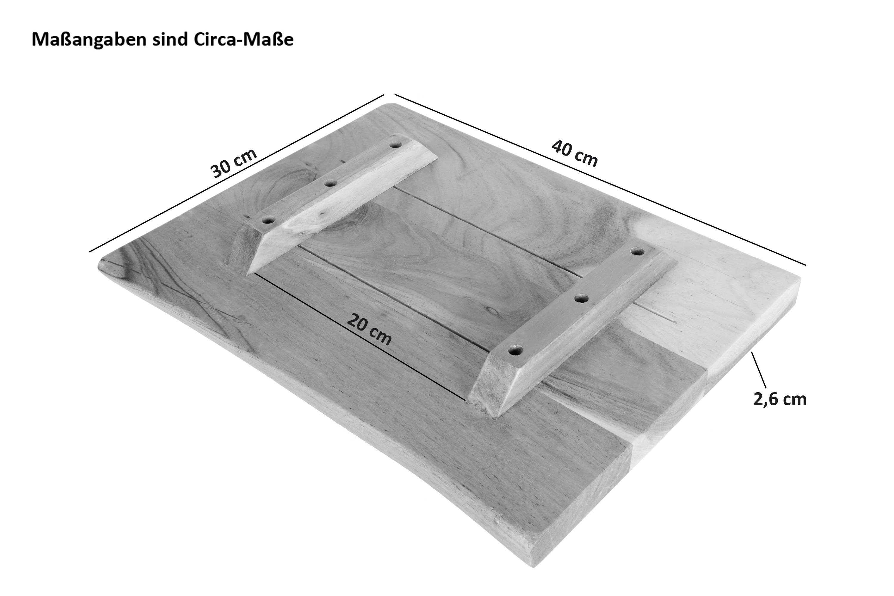 verschiedene Junado® Holzplatte, Wandregal Baumkante, Größen Akazienholz, Arya,