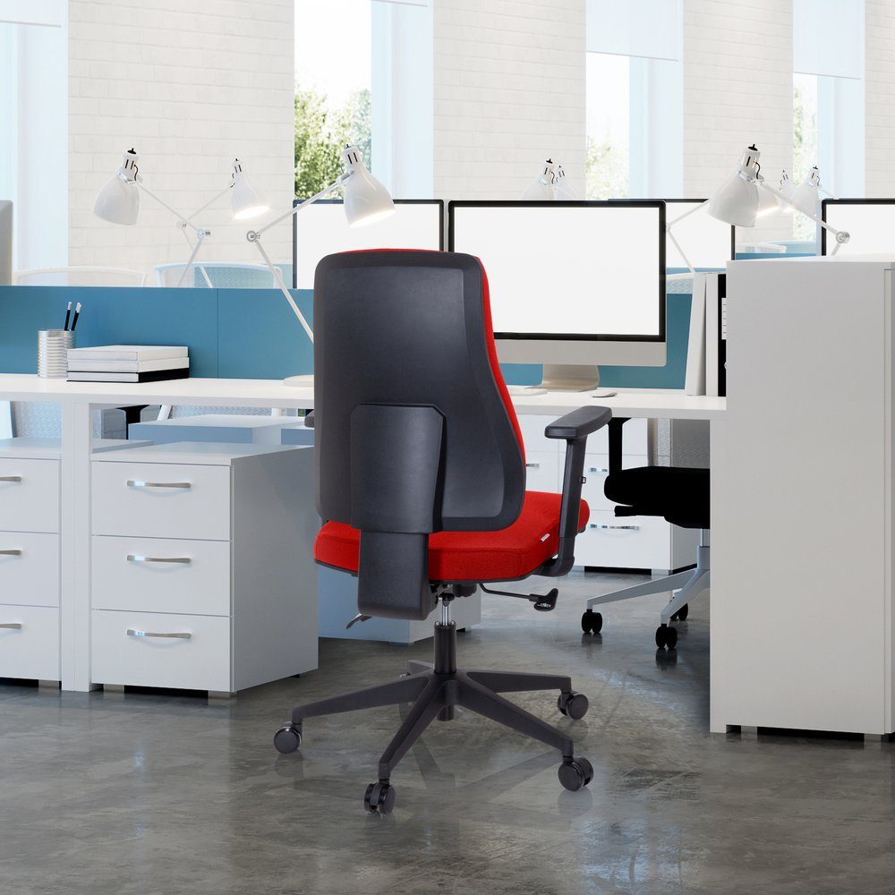 Drehstuhl Profi ergonomisch Rot Bürostuhl St), MATHES Schreibtischstuhl (1 OFFICE hjh Stoff