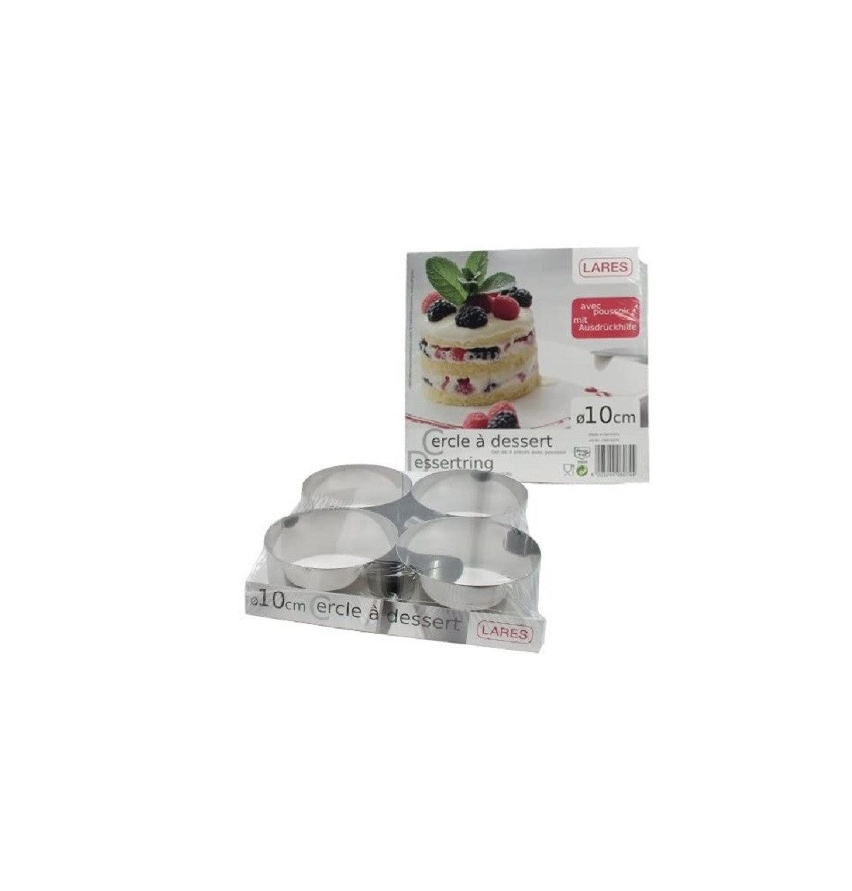 LARES Tortenring Lares 6074 Speisering,10 cm, 4 Stück
