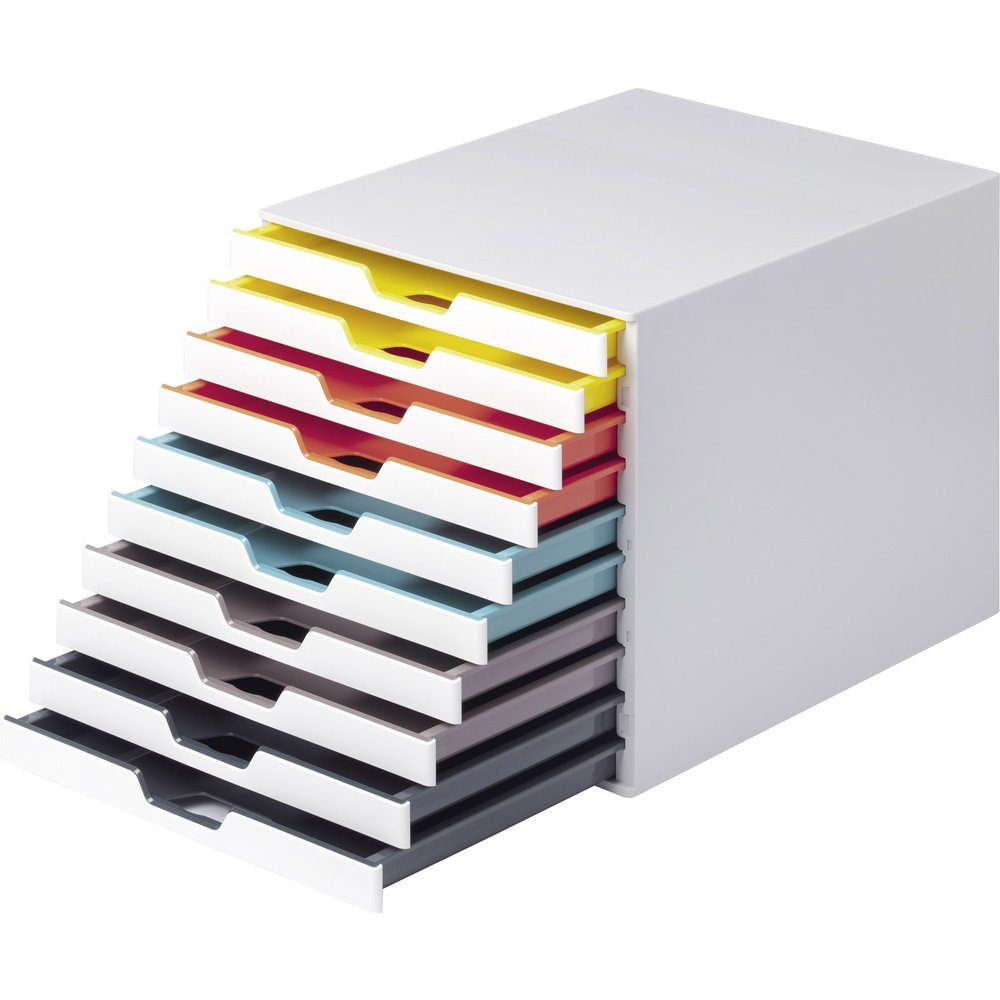 DURABLE Schubladenbox Durable VARICOLOR MIX 10 - 7630 763027 Schubladenbox Weiß DIN A4, DIN