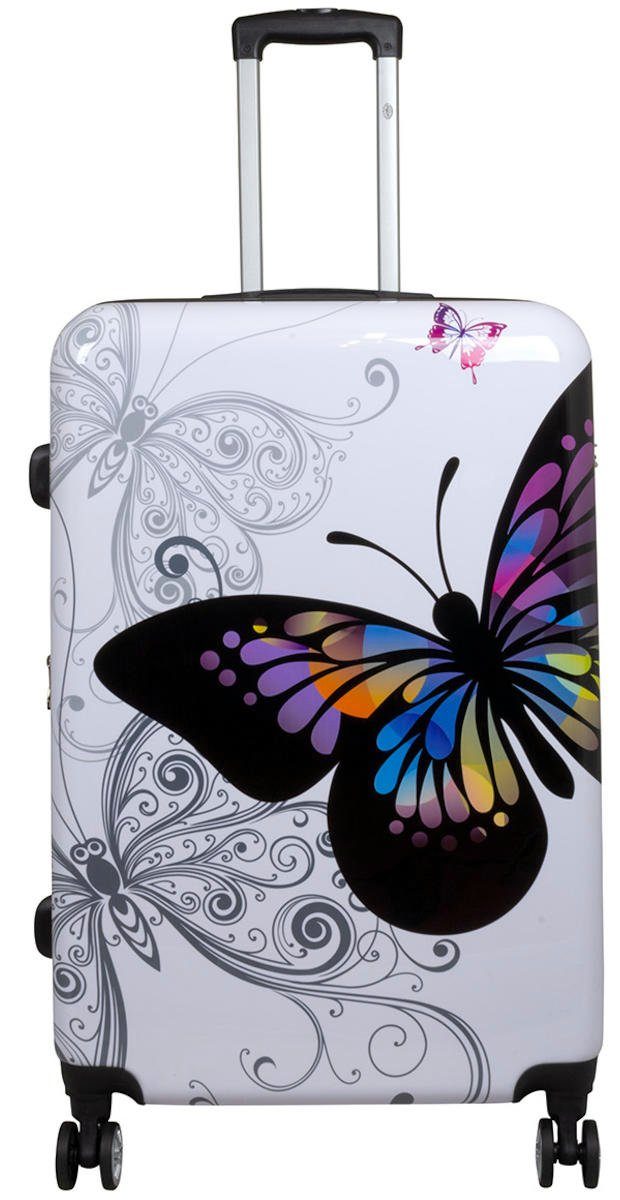 Warenhandel König Hartschalen-Trolley Butterfly, 4 Rollen, mit Motiv, Dehnf günstig online kaufen