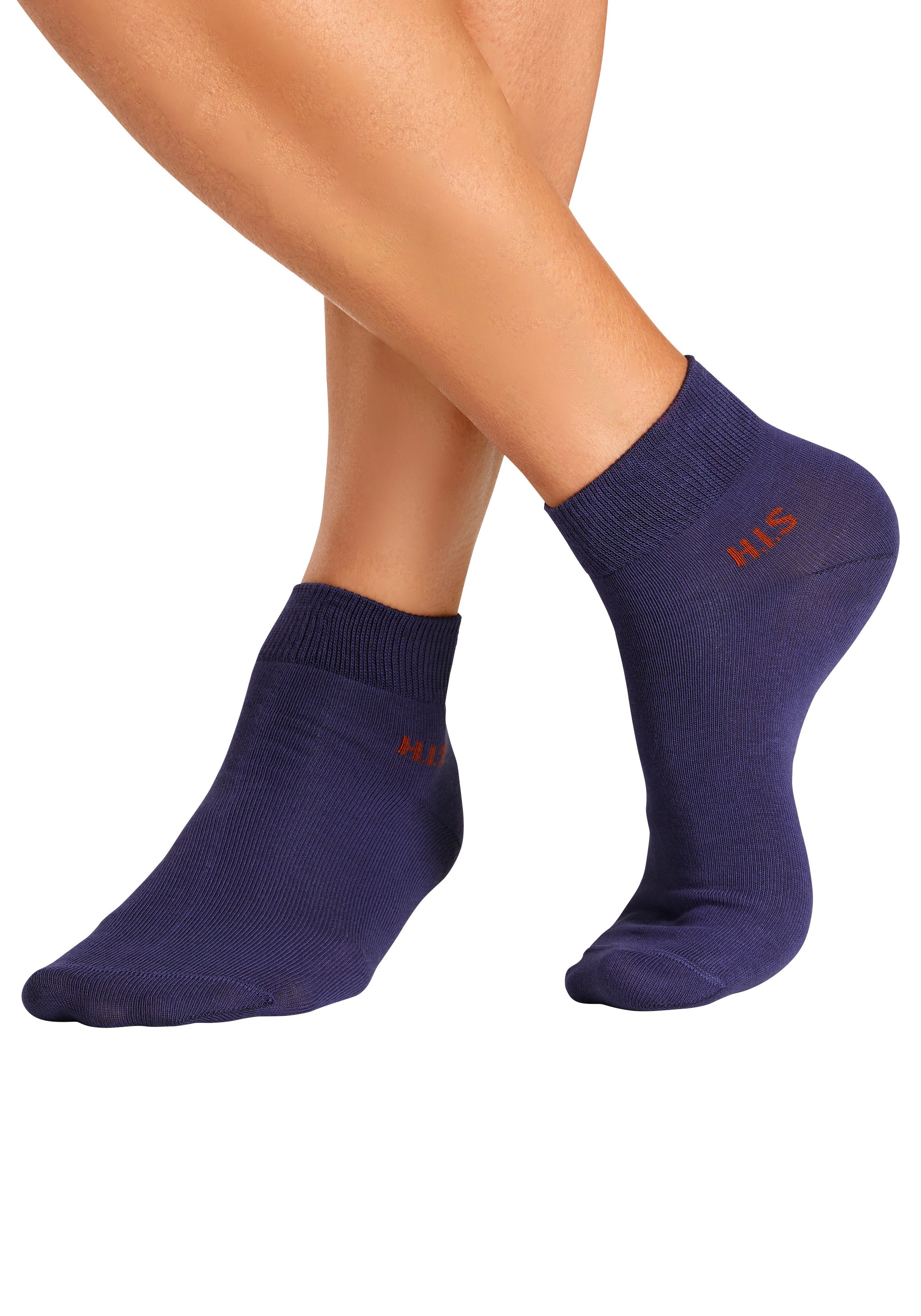 H.I.S Kurzsocken Kurzschaft Socken Herren, zum einfachen Sortieren (Packung, 10-Paar, Quarter socken bis Gr. 48) mit farbigem Innenbund – Bild 2 von 5