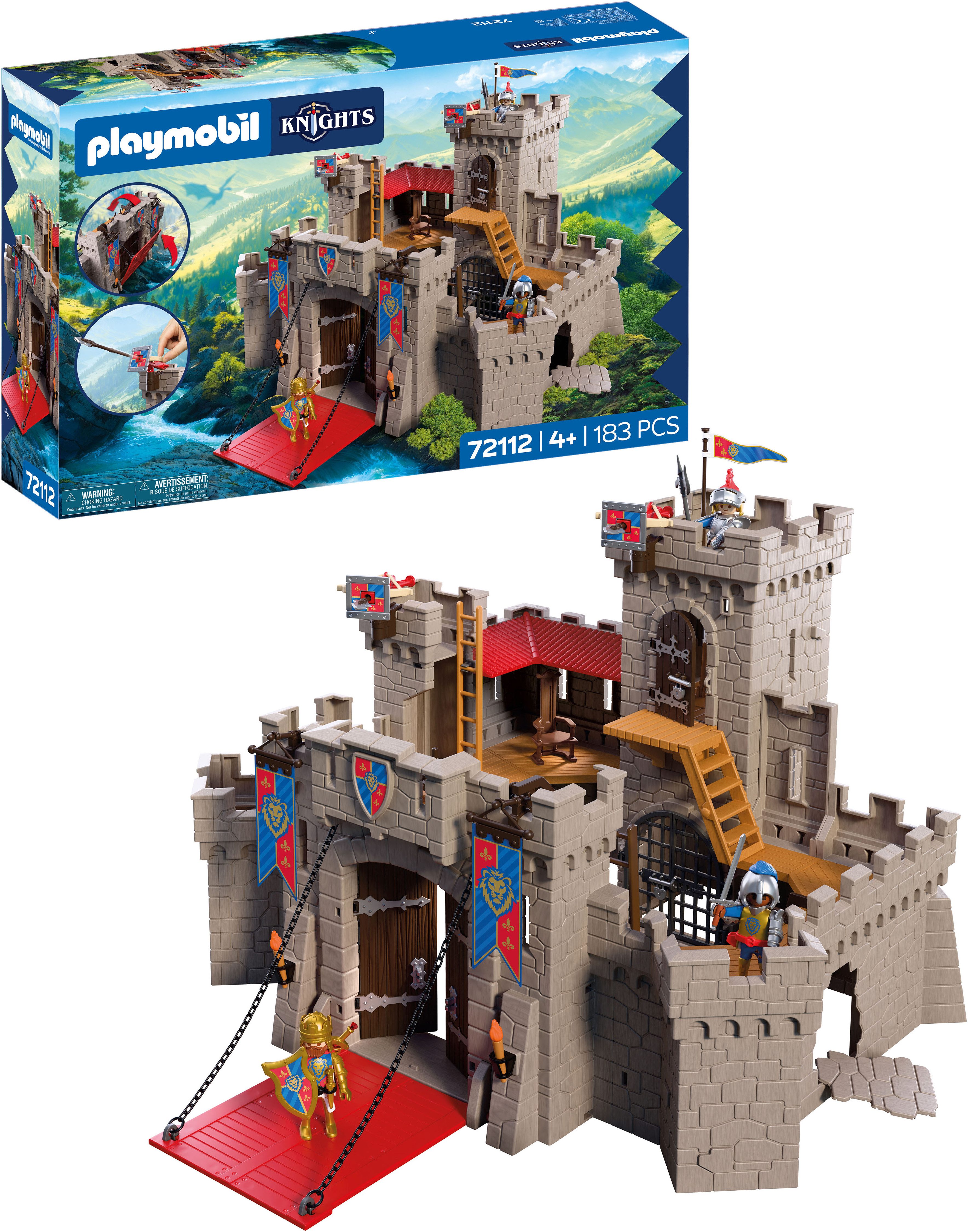 Playmobil® Große Löwenritterburg (72112), Knights Konstruktions-Spielset, (183 St), XXL Ritterburg mit Zugbrücke, Made in Europe