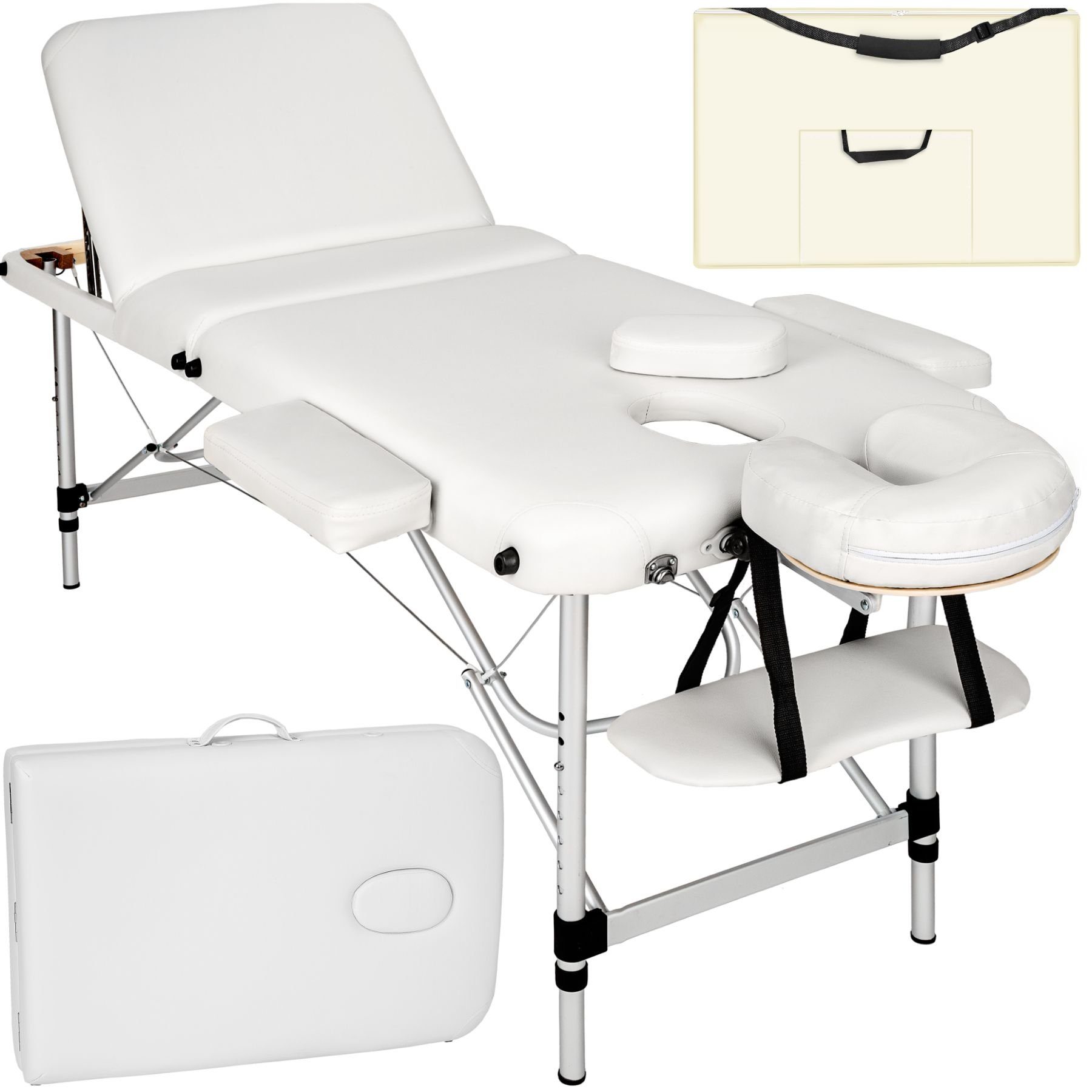 tectake Massageliege 3 Zonen Massageliege mit 5cm Polsterung und (Set, 1-St., mit Tragetasche)