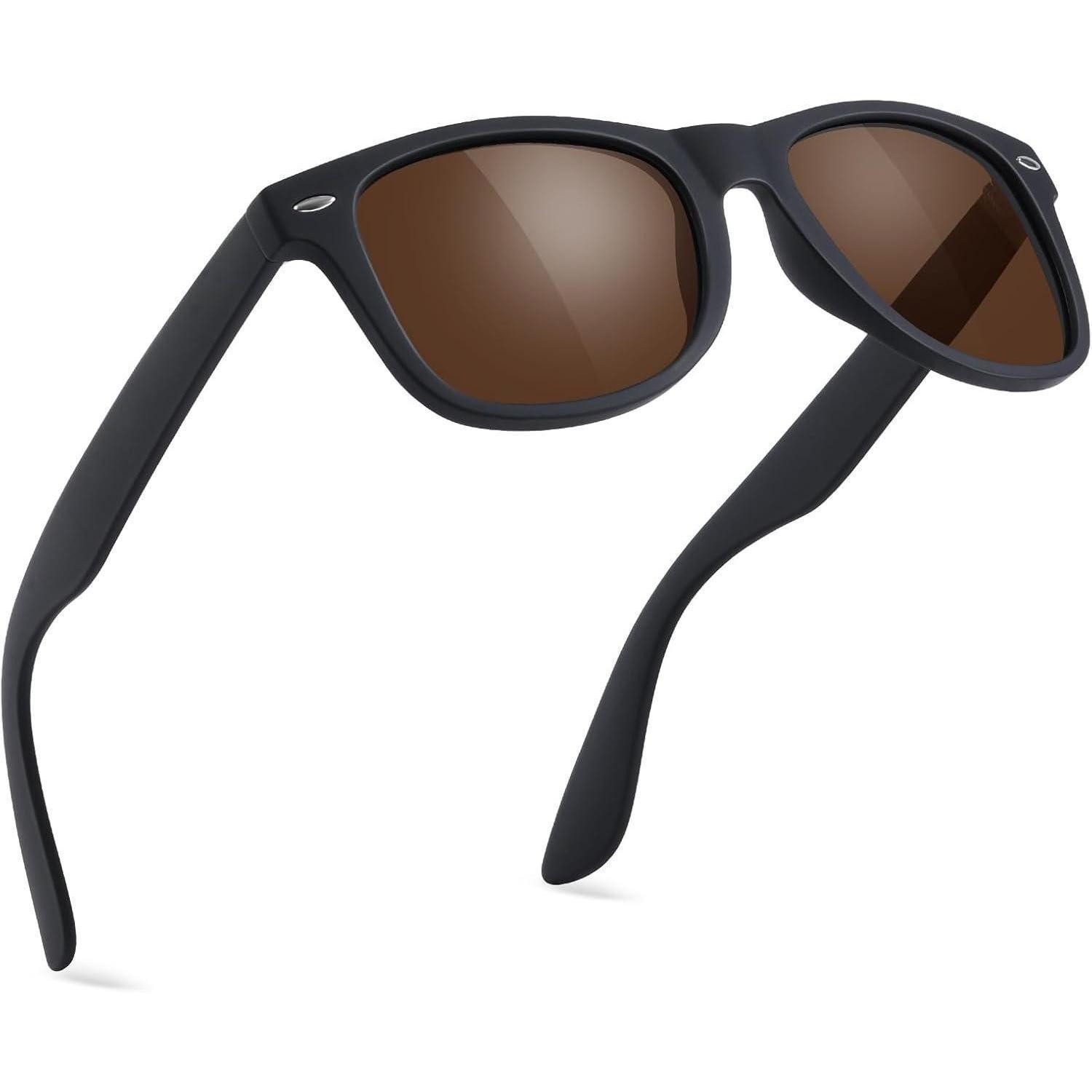 LuxusKollektion Retrosonnenbrille Sonnenbrille polarisiert UV400 Schwarzer Teefarbenen Gläsern