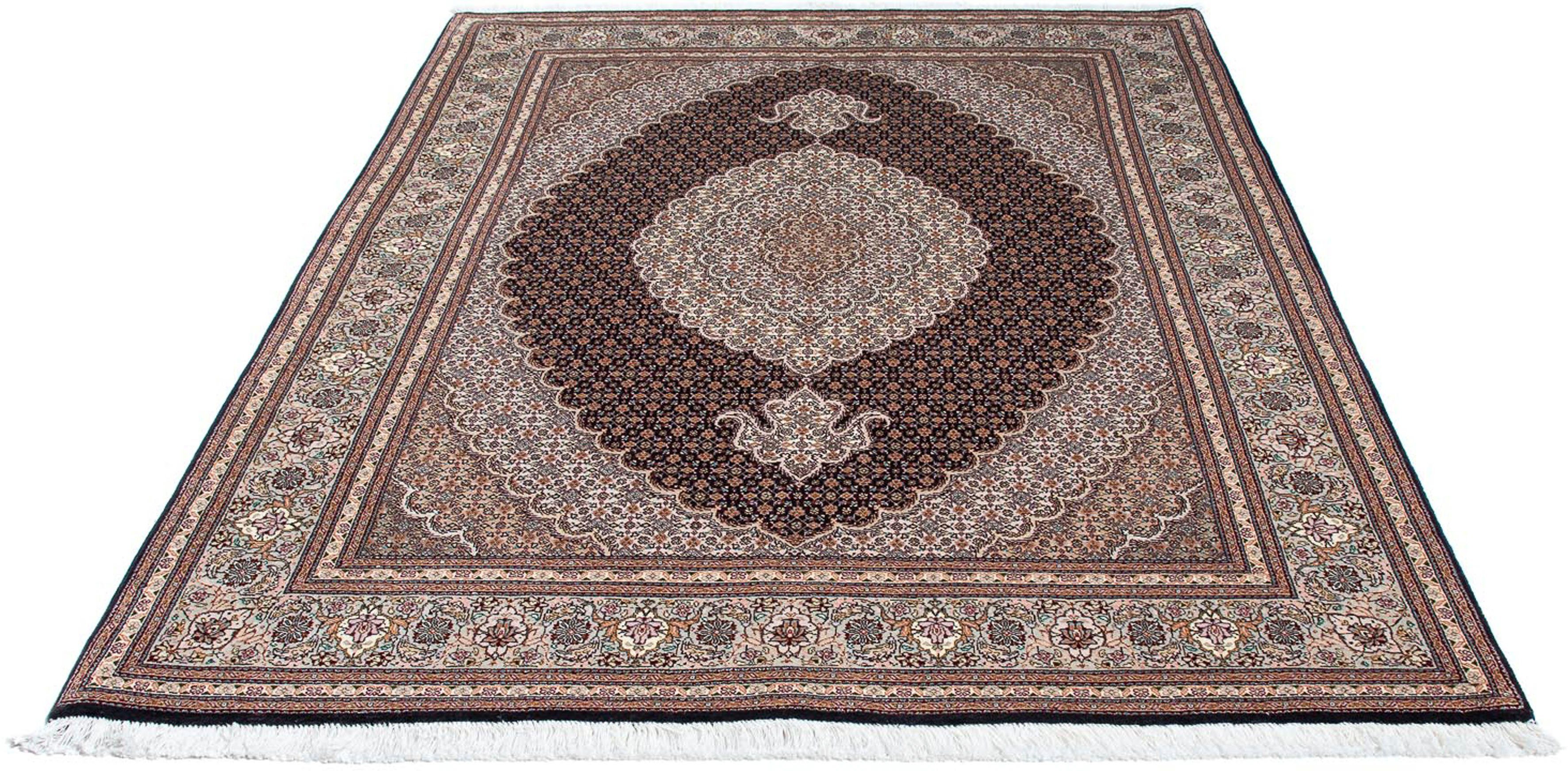 Orientteppich Perser - Täbriz - 206 x 149 cm - hellbraun, morgenland, rechteckig, Höhe: 10 mm, Wohnzimmer, Handgeknüpft, Einzelstück mit Zertifikat