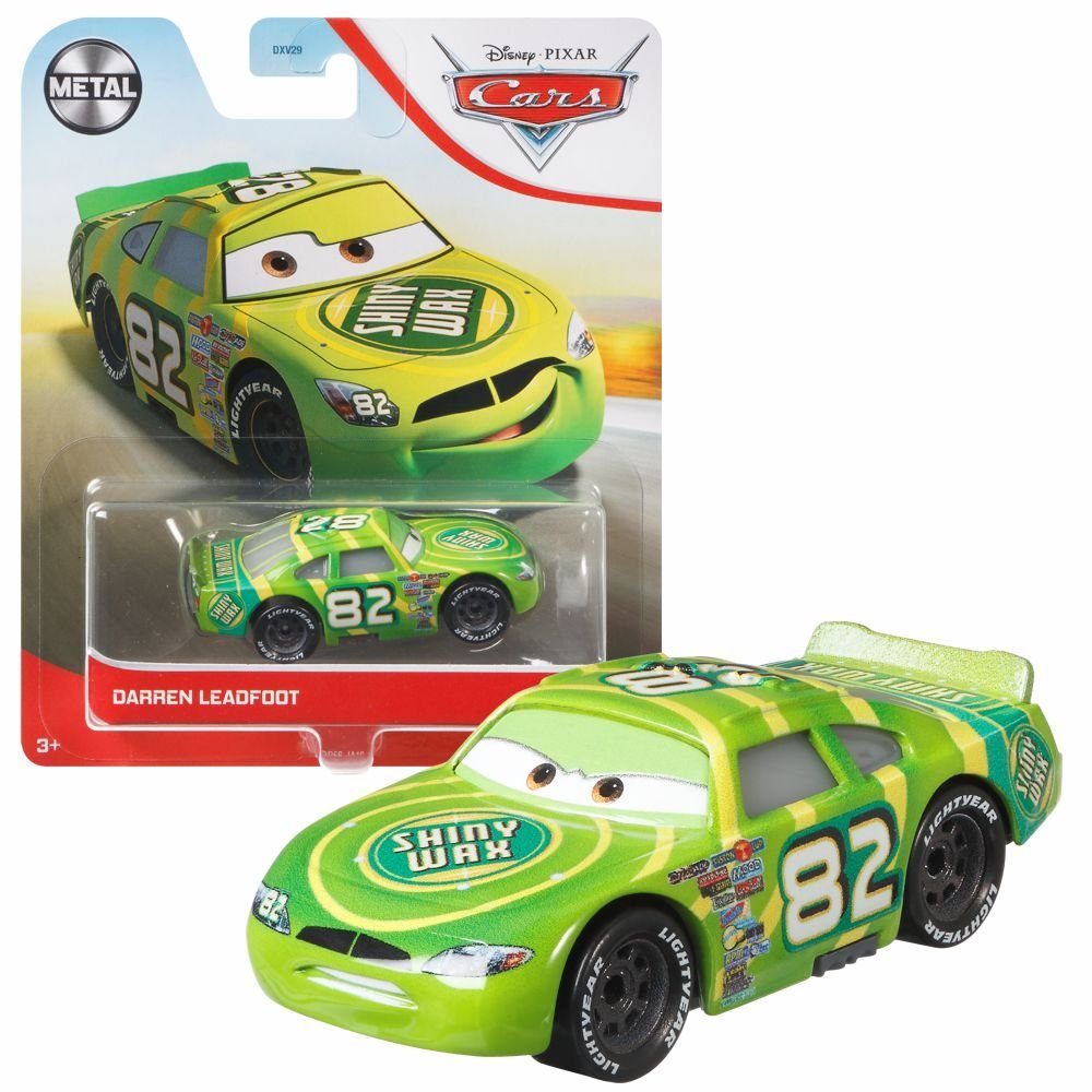 Disney Cars Spielzeug-Rennwagen Auswahl Fahrzeuge Modelle Disney Cars 3 Cast 1:55 Autos Mattel Darren Leadfoot / Shiny Wax