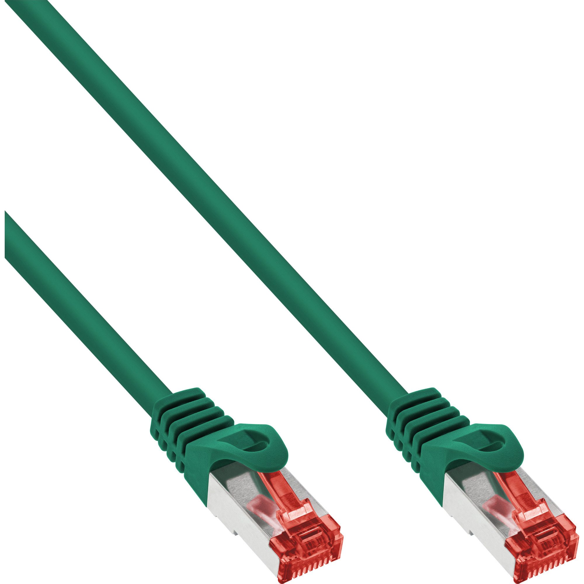 Inline InLine® Patchkabel, S/FTP (PiMf), Cat.6, halogenfrei, Kupfer, grün, 2m LAN-Kabel