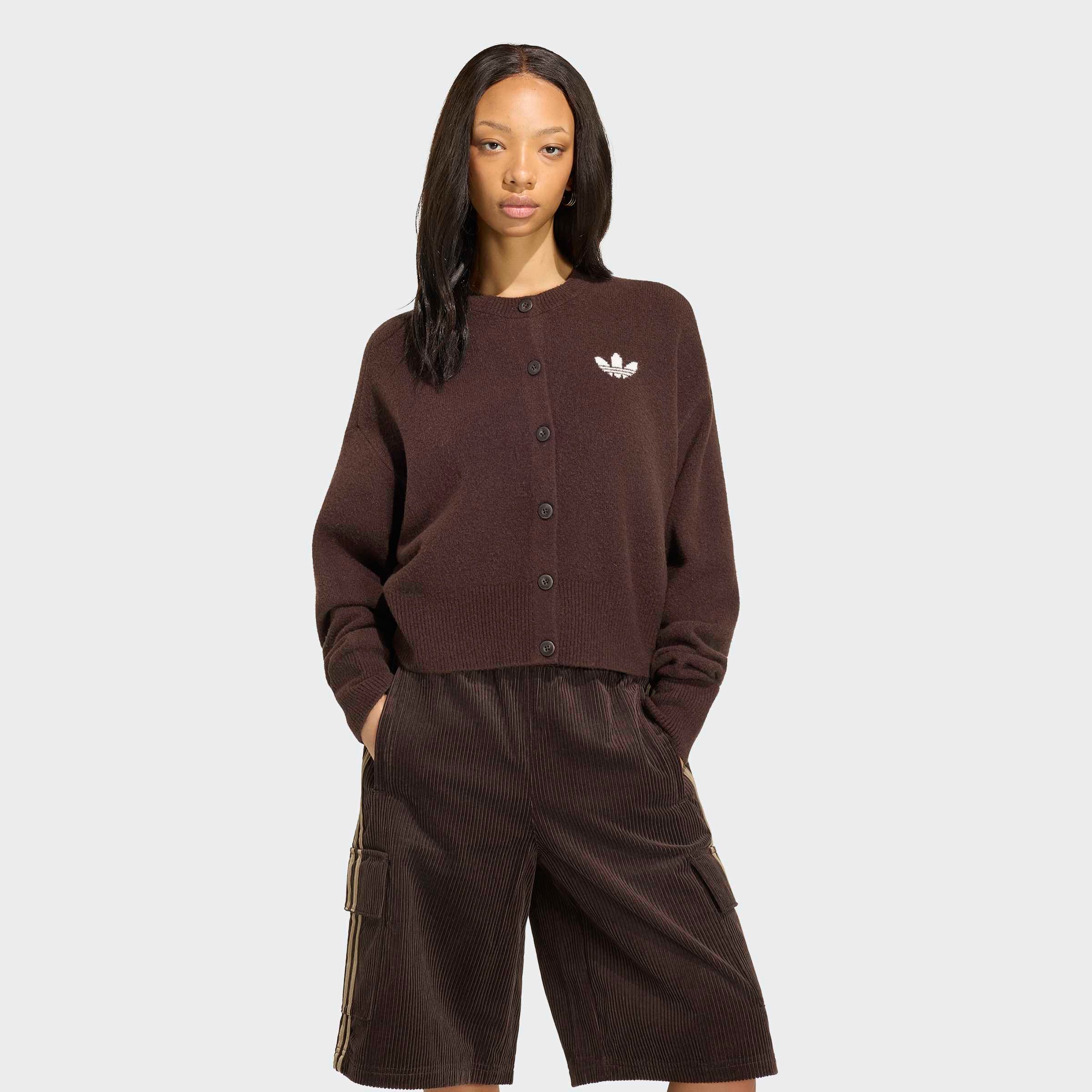 adidas Originals Poloshirt ESSENTIALS Strickjacke mit Knopfverschluss