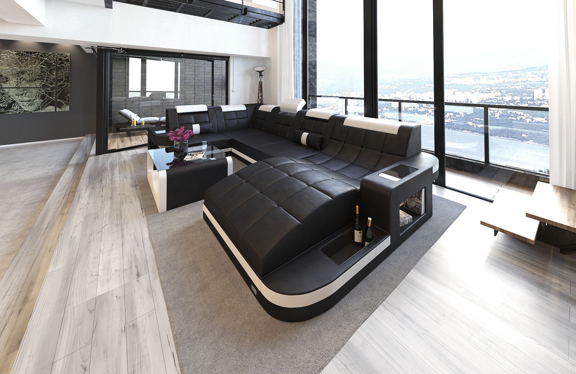 Sofa Dreams Wohnlandschaft Leder Ledercouch Sofa günstig online kaufen
