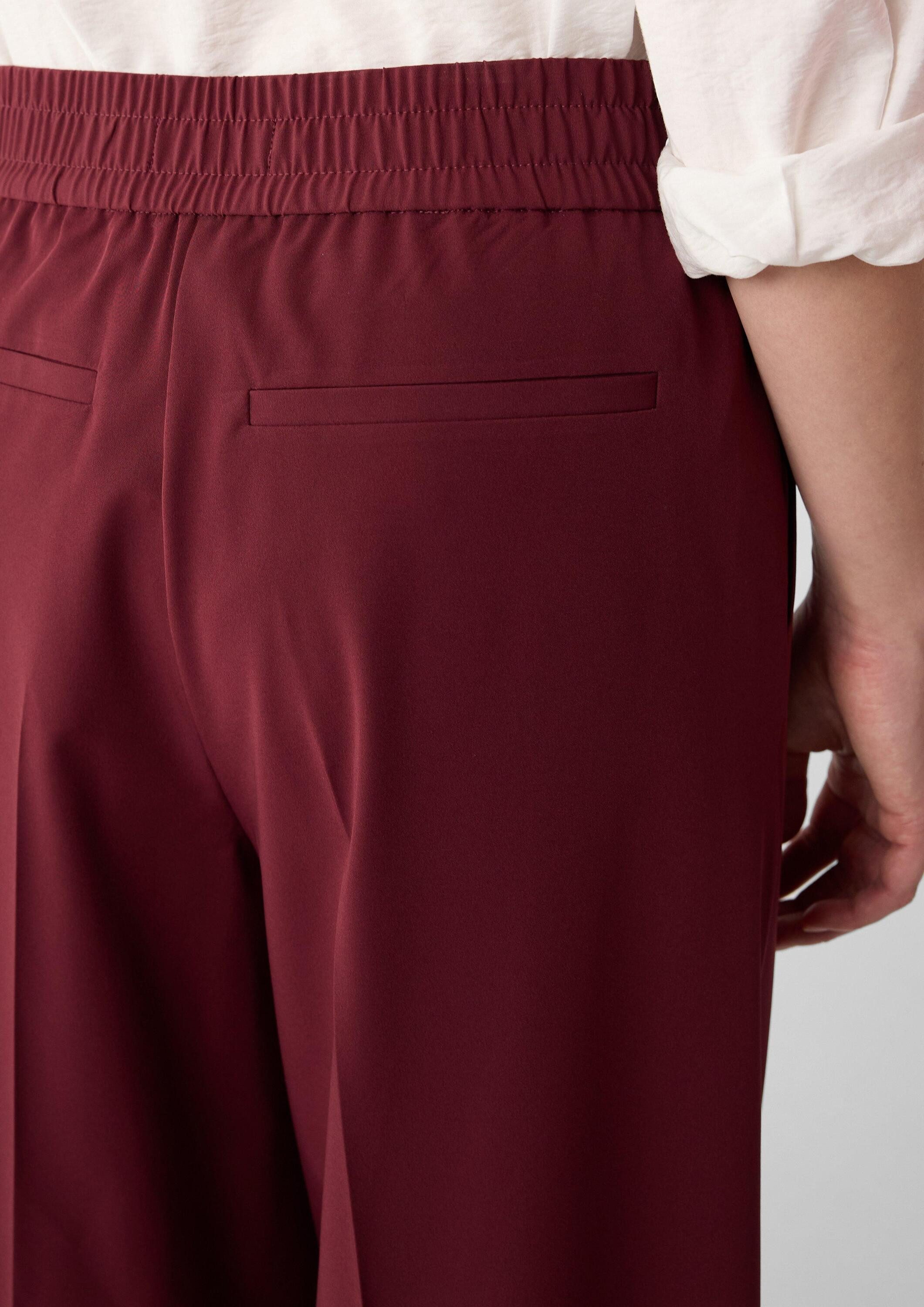 comma Chinos Hose Wide-Leg-Hose aus Jersey mit Elastikbund