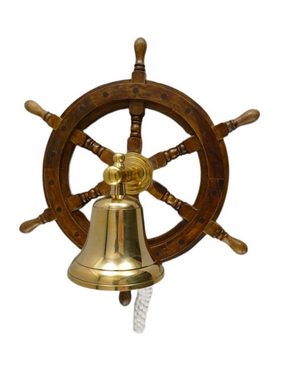 Linoows Dekoobjekt Schiffssteuerrad mit Glocke, Schiffsglocke und Steuerrad, Hand gefertigt
