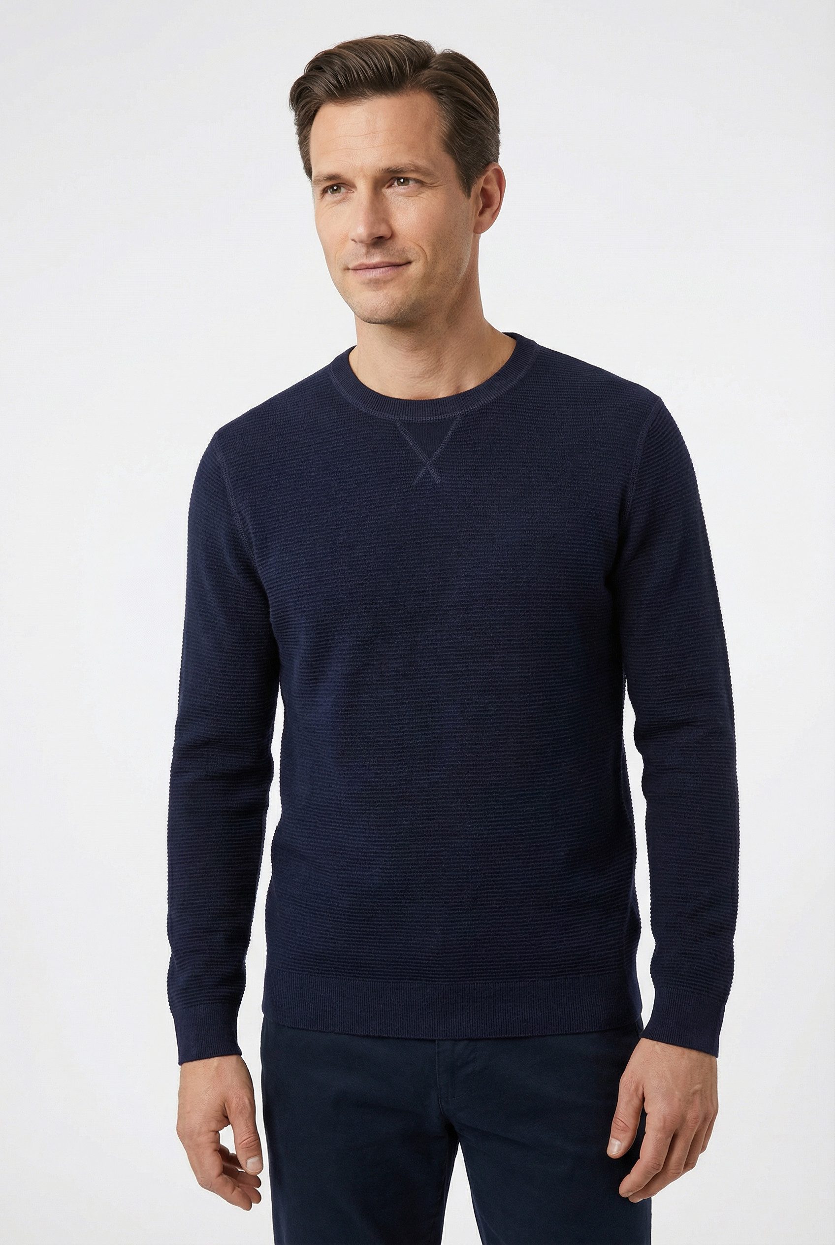 OLYMP Rundhalspullover OLYMP Strick Casual mit modischem Strukturmuster günstig online kaufen