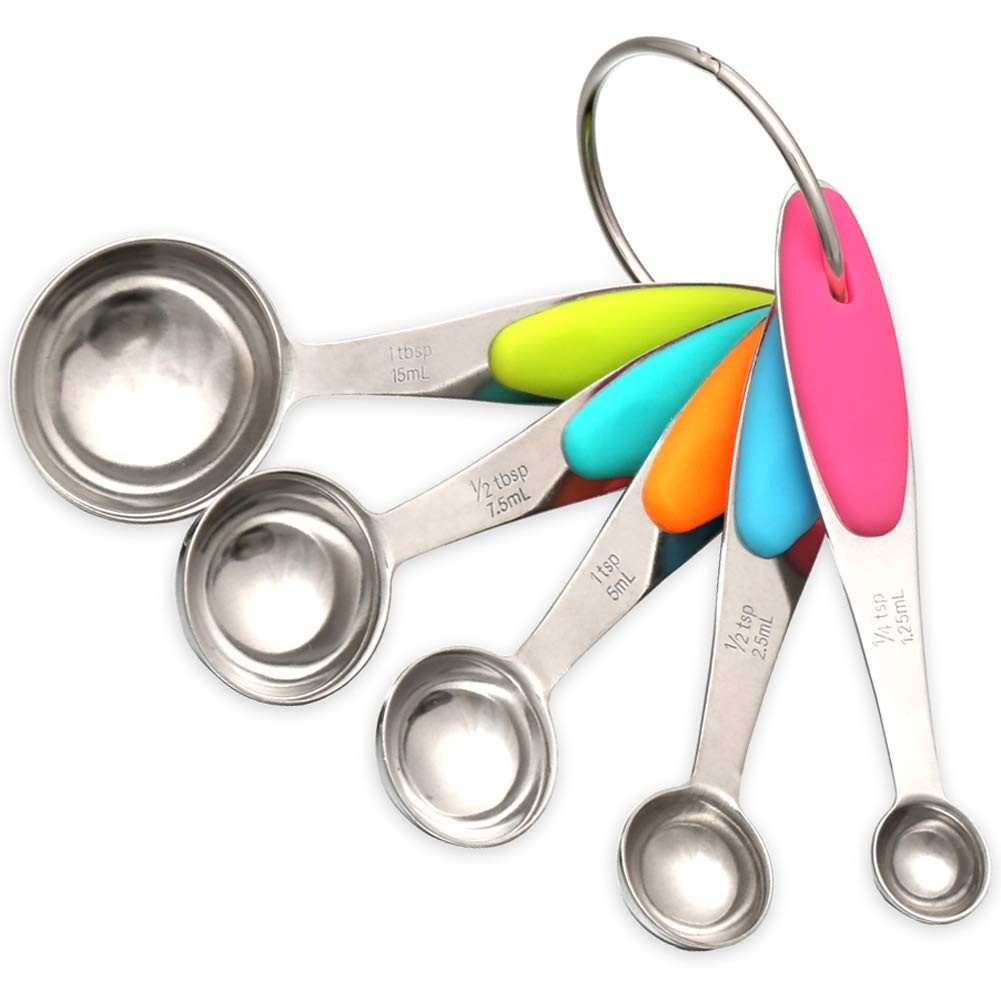 Messlöffel 5-teiliges Set Edelstahl Messlöffel für Backen und Kochen