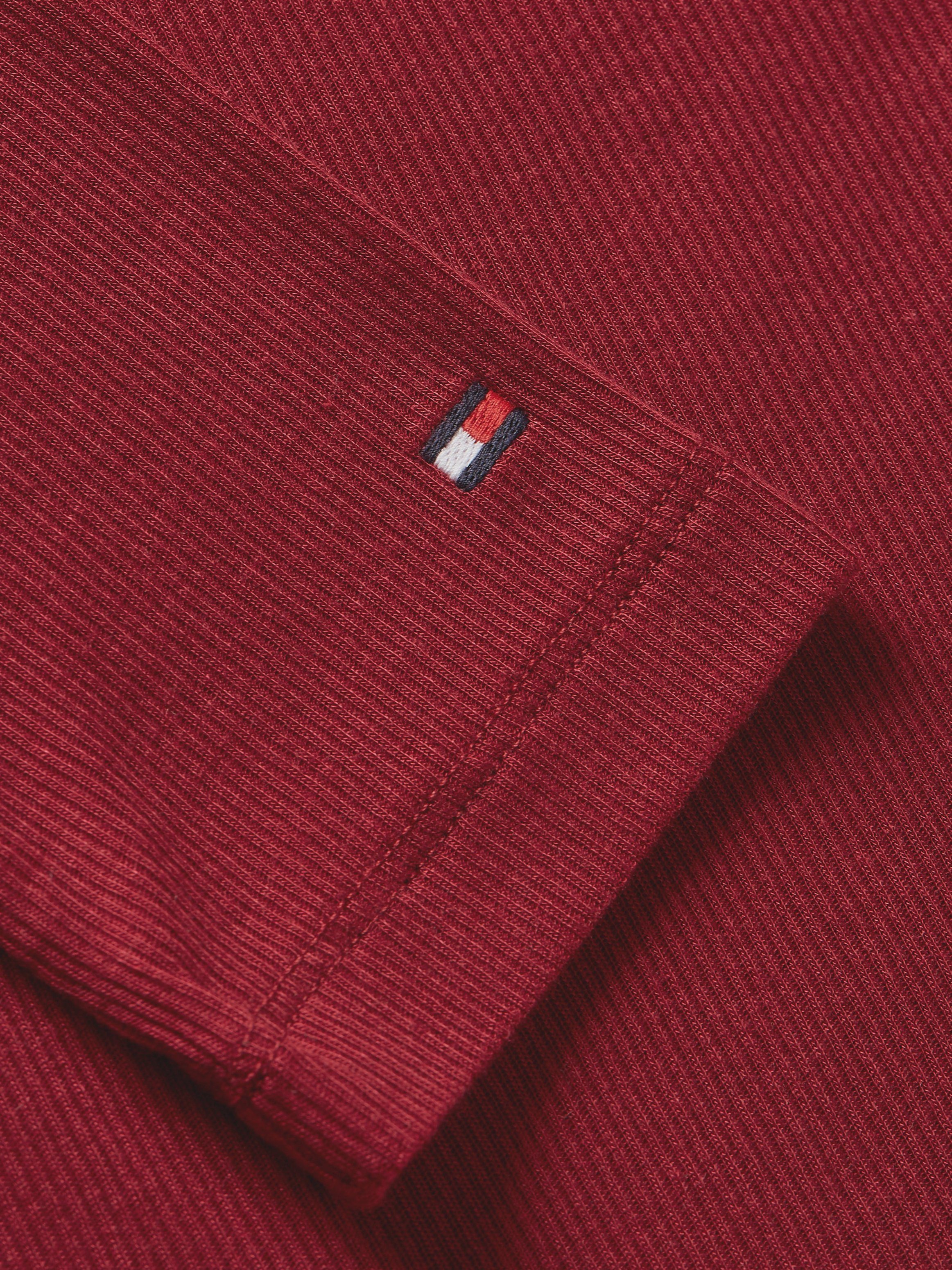 Tommy Hilfiger Langarmshirt Ärmelabschluss mit dem Rouge auf Logostickerei kleiner