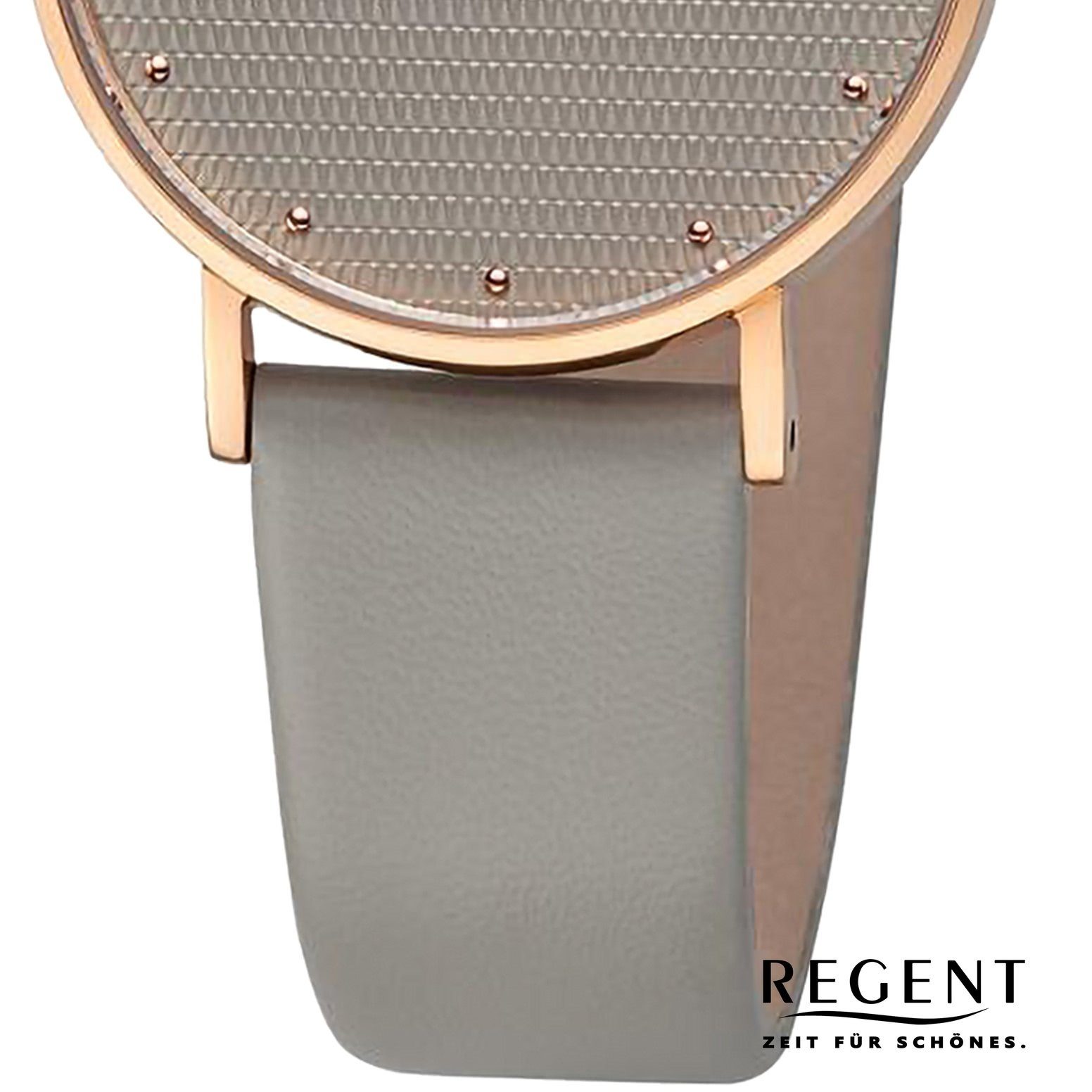 Quarzuhr Regent (ca. extra Armbanduhr Damen Analog, 32mm), groß Damen Lederarmband rund, Armbanduhr Regent