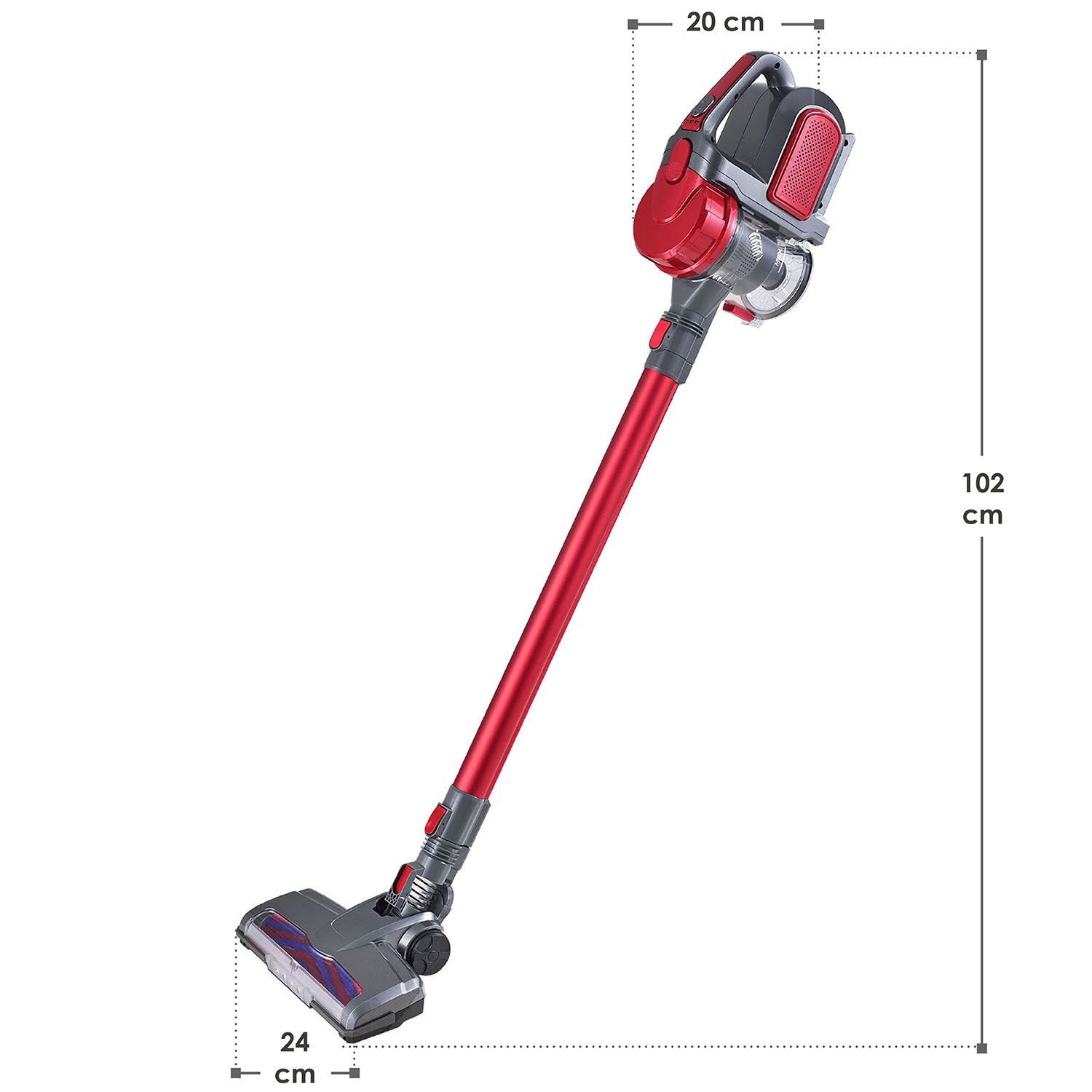 und Staubbehälter Pro, W, Rot Akku-Handstaubsauger HEPA-Filter, 150 Juskys VAC100 Grobfilter