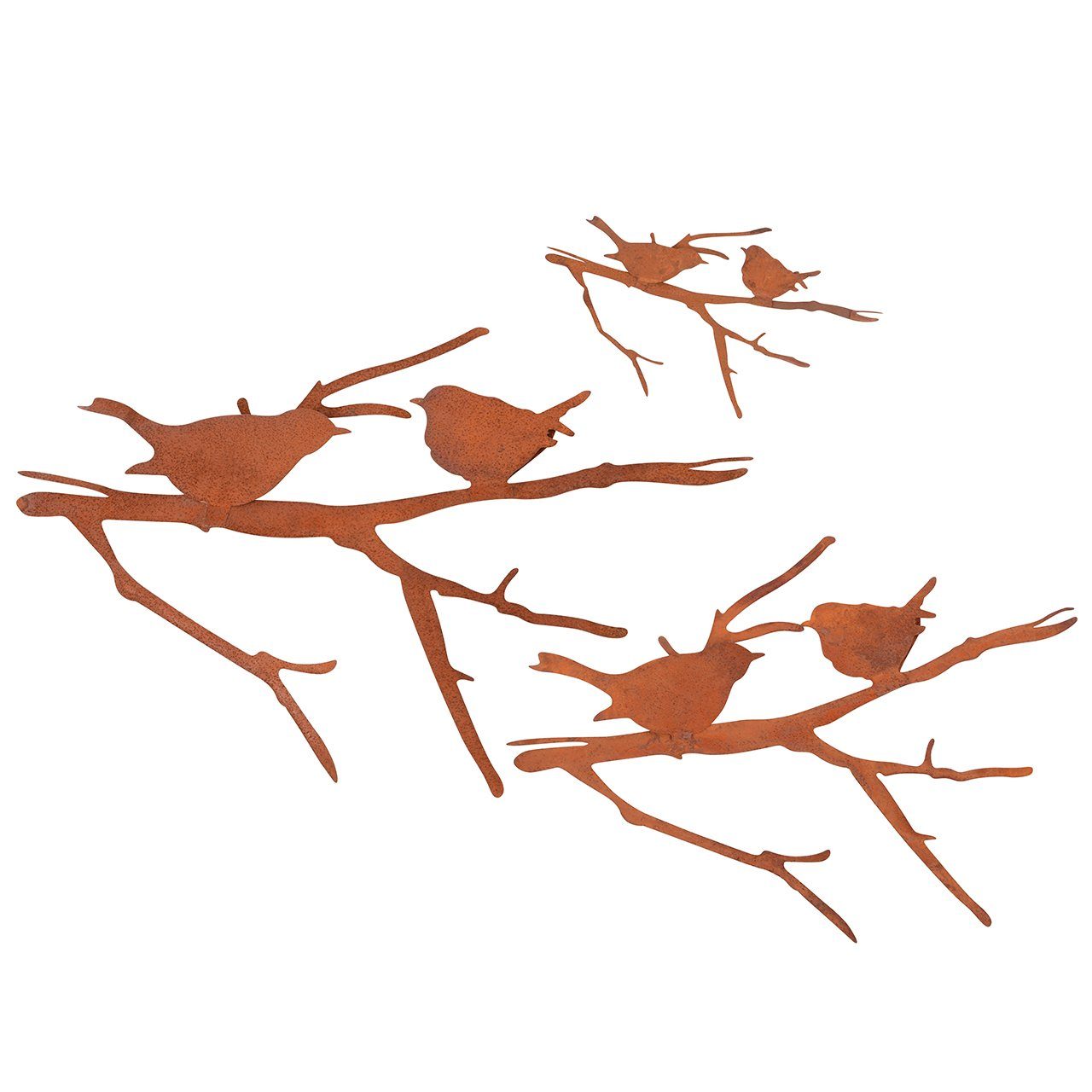 UNUS GARDEN Gartenstecker Roststecker Vögel auf Ast rostig 3er Set (3er Set günstig online kaufen