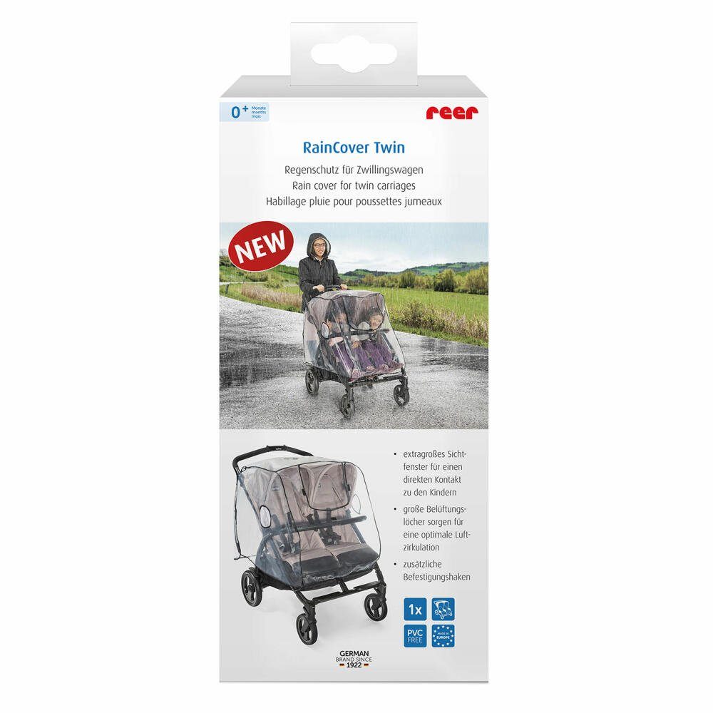 Reer Kinderwagen-Regenschutzhülle RainCover Twin