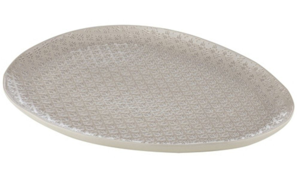 Ladelle Servierteller TIRARI Servierteller travertin oval 36 cm, Steinzeug, (Servierteller)