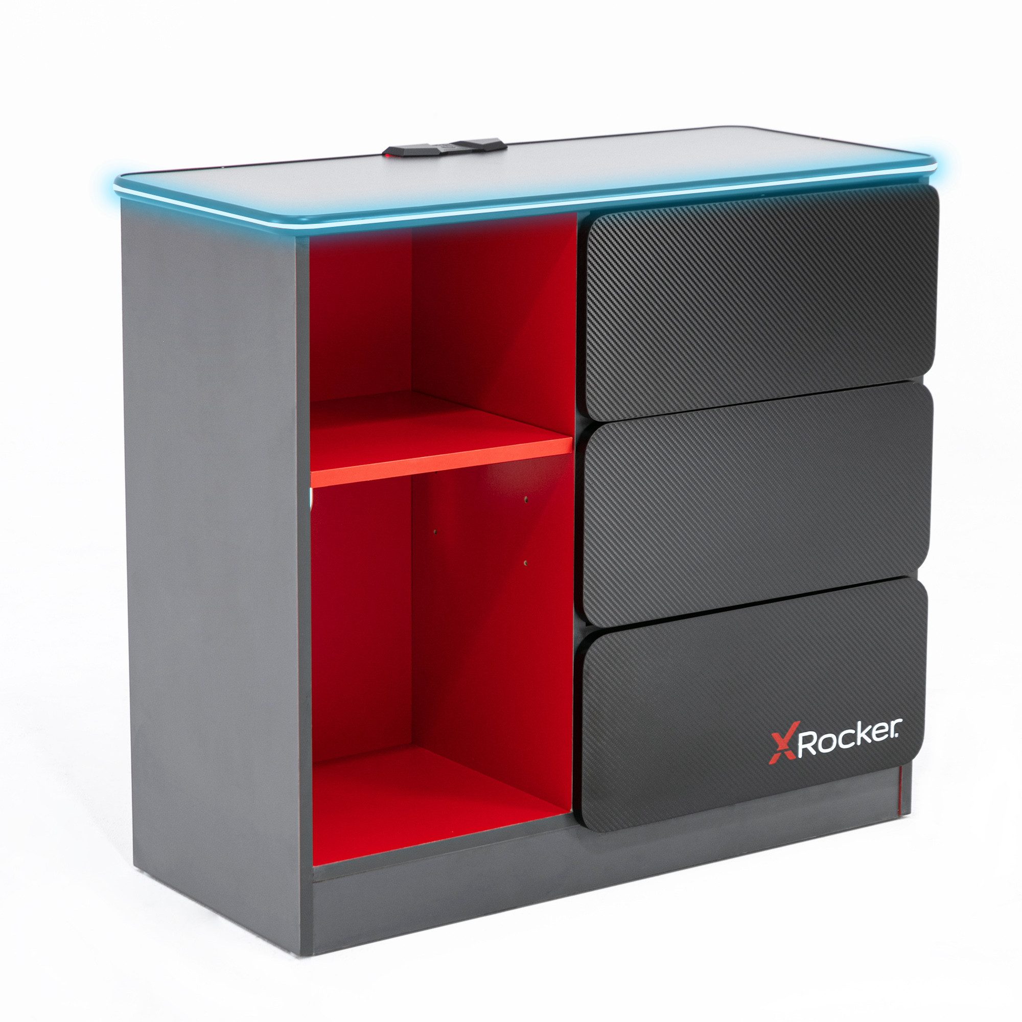 X Rocker Schubkastenkommode Carbon-Tek Gaming Kommode mit LED-Beleuchtung