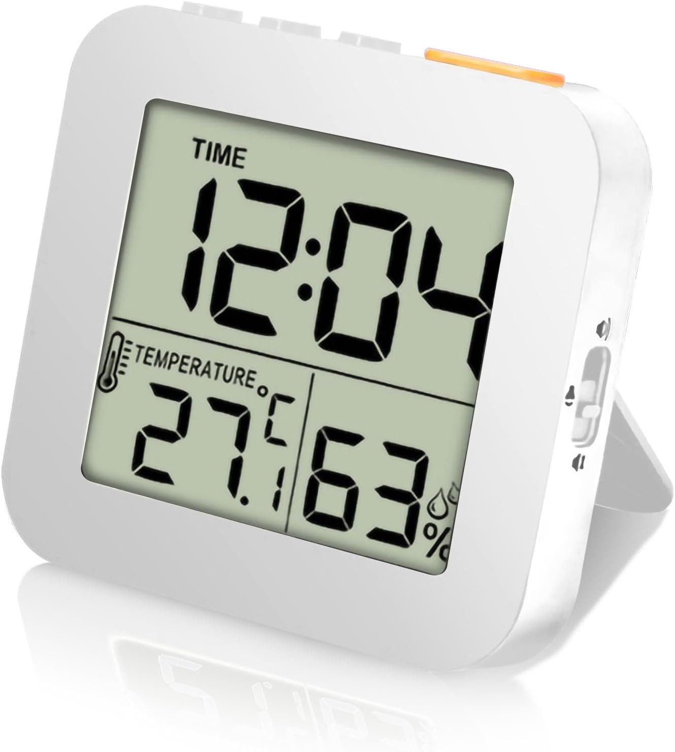 Wecker Digitales Hygrometer, LCD Thermometer, Kinderwecker mit Drei Alarme